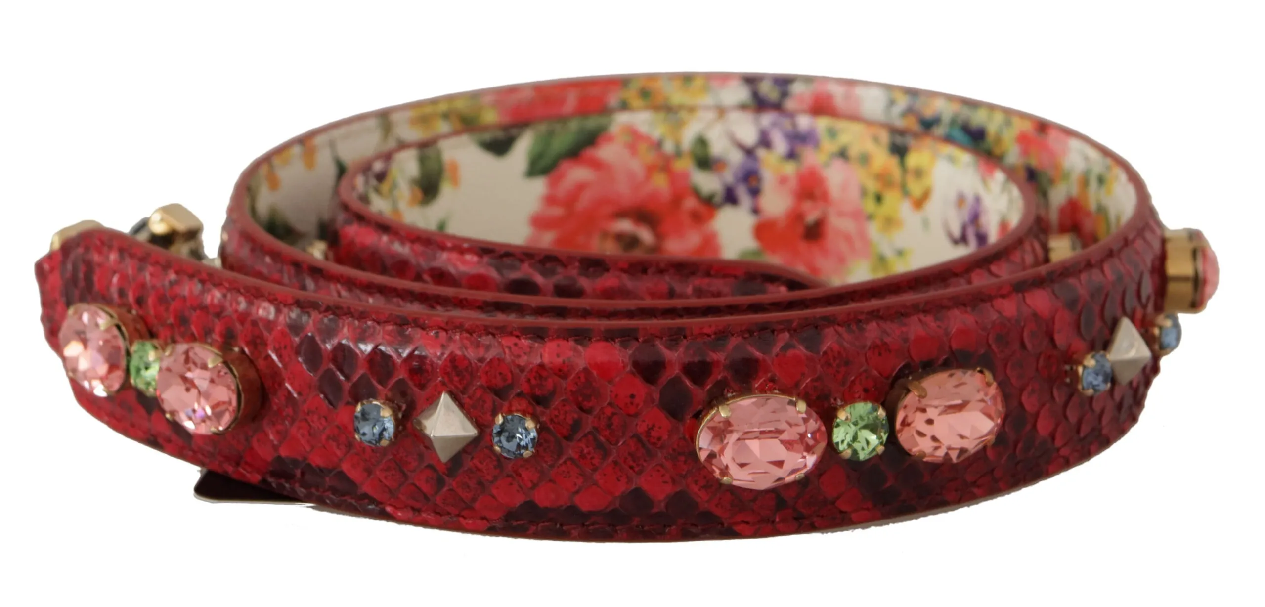 Dolce & Gabbana Women's Elegant Red Python Leather Bag Strap