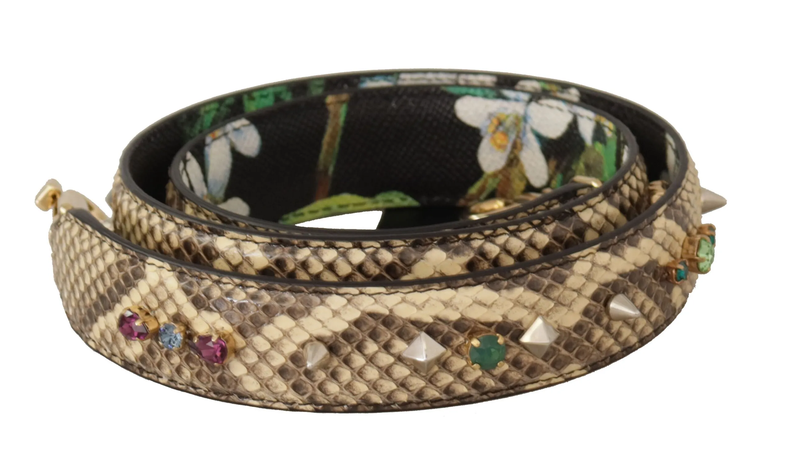 Dolce & Gabbana Women's Elegant Beige Python Leather Shoulder Strap
