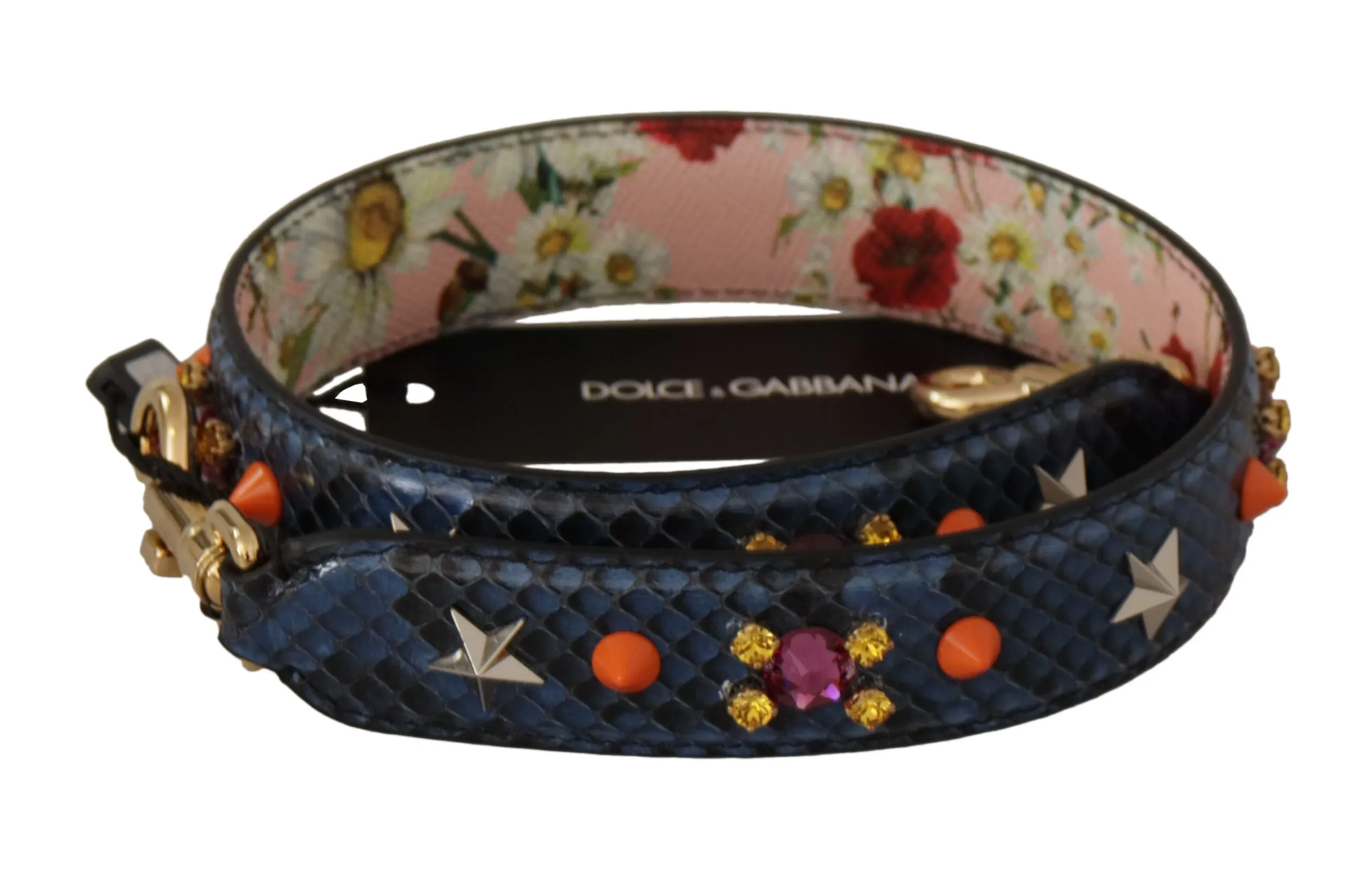Dolce & Gabbana Women's Elegant Blue Python Leather Bag Strap