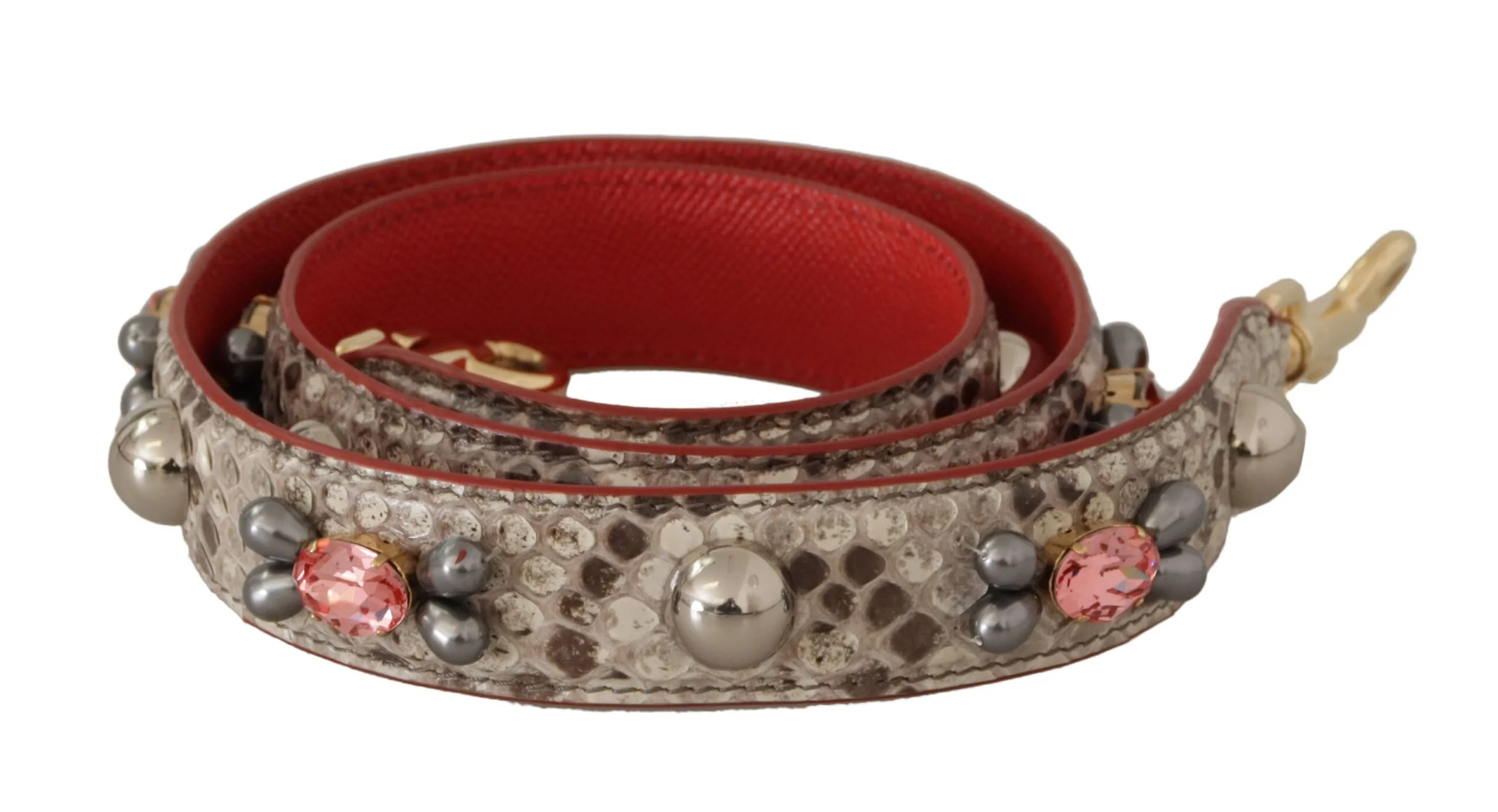 Dolce & Gabbana Women's Opulent Python Leather Bag Strap in Beige