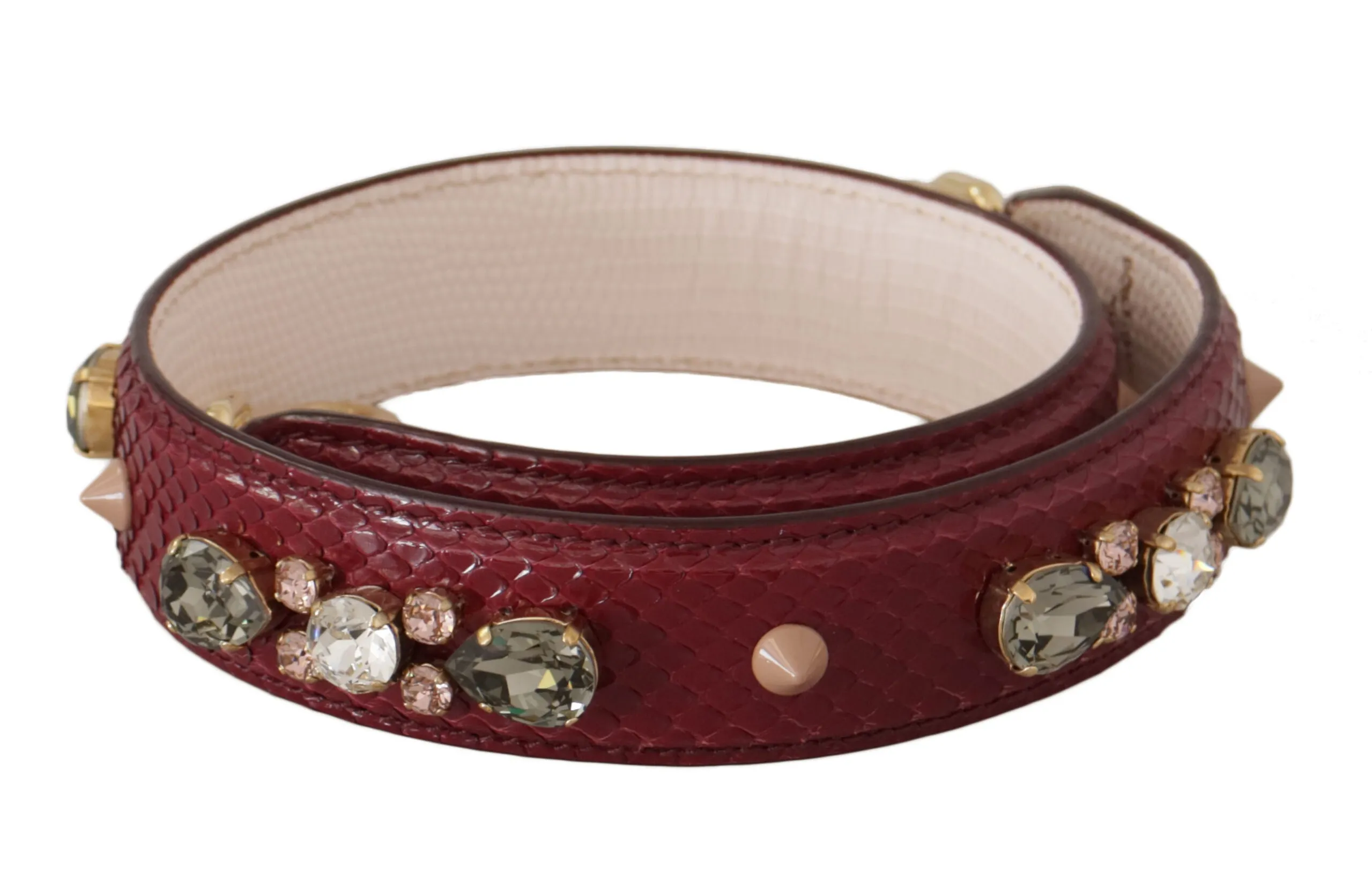 Dolce & Gabbana Women's Elegant Python Leather Bag Strap in Bordeaux