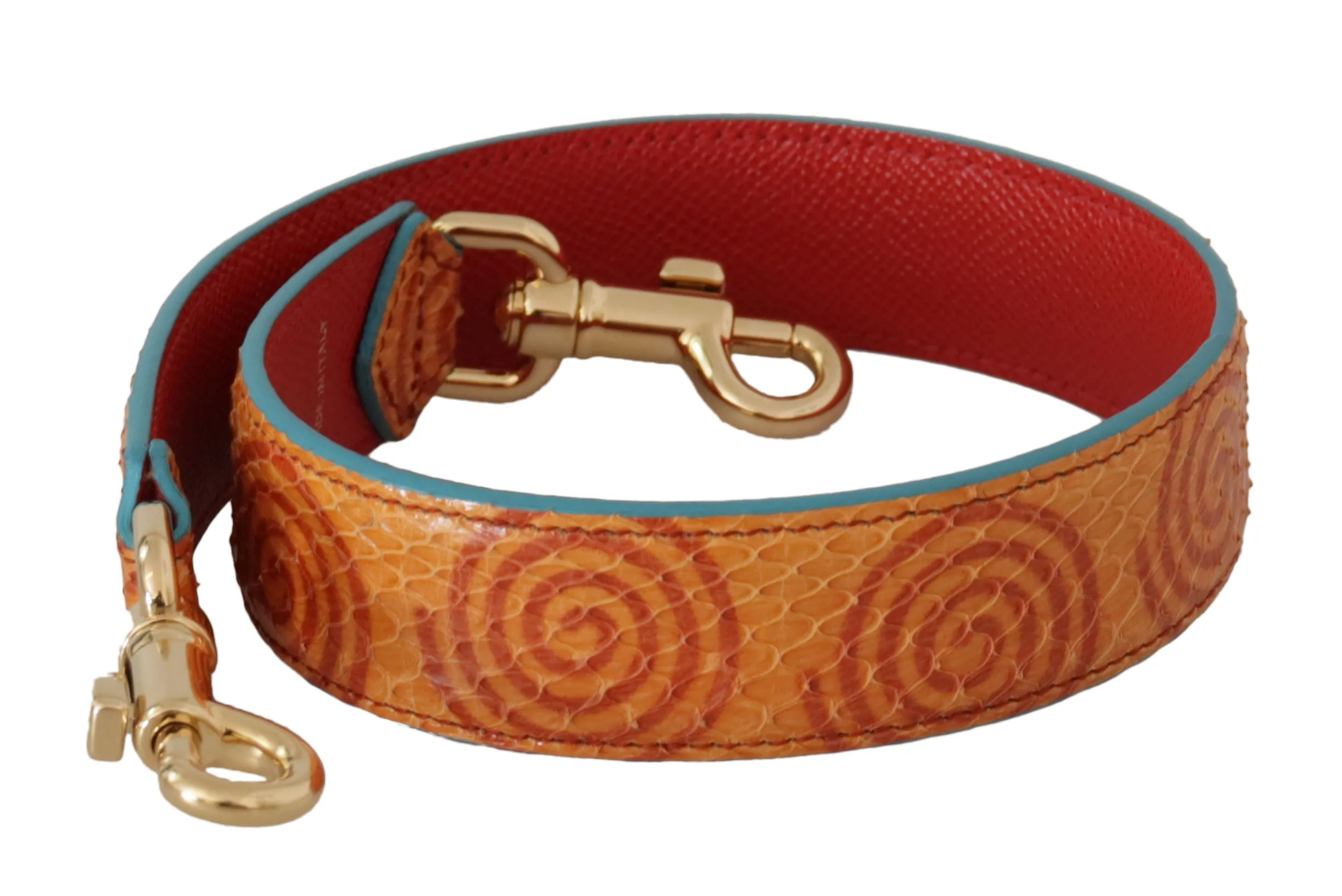 Dolce & Gabbana Women's Chic Orange Leather Shoulder Strap Accessory