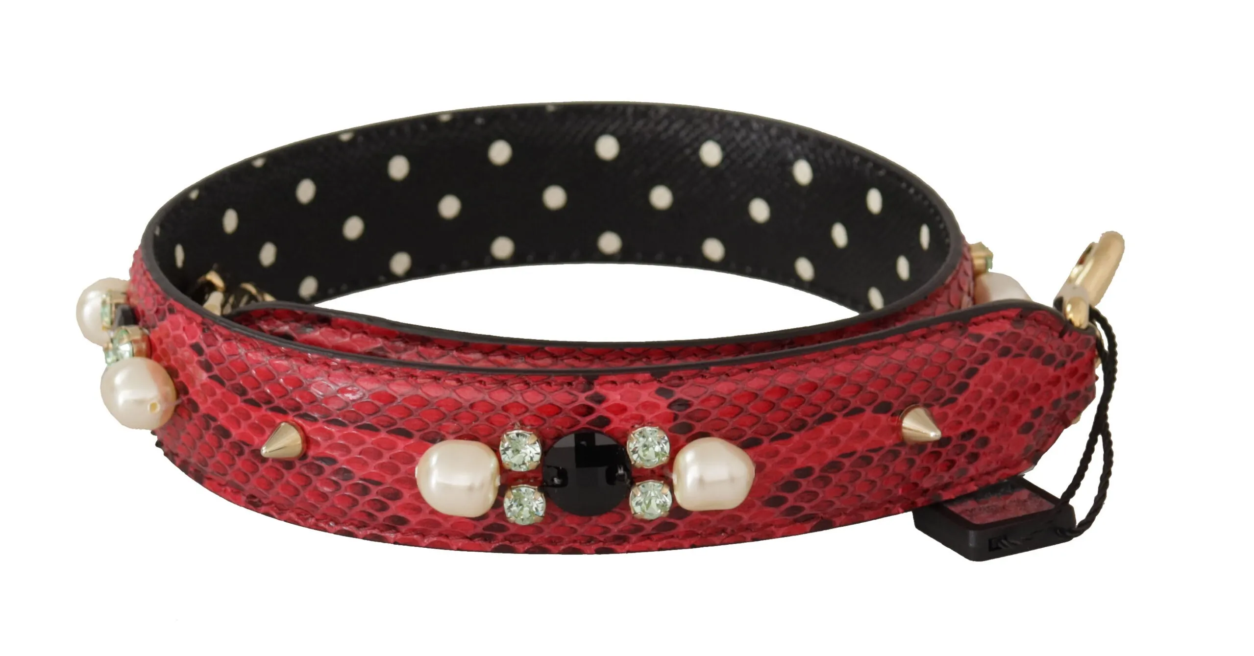 Dolce & Gabbana Women's Elegant Red Python Leather Shoulder Strap