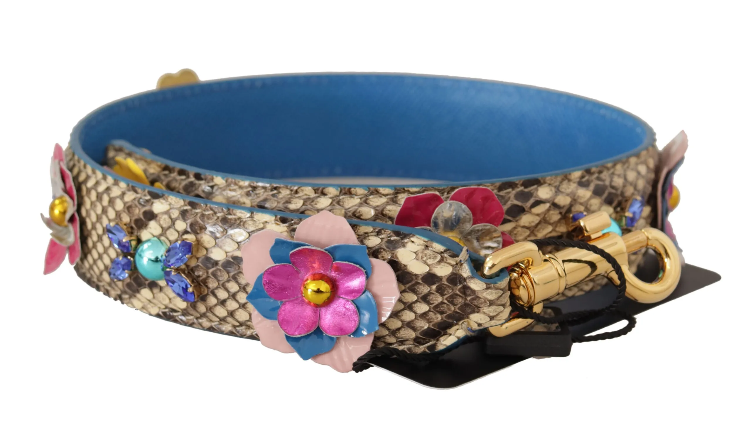 Dolce & Gabbana Women's Elegant Beige Python Leather Shoulder Strap