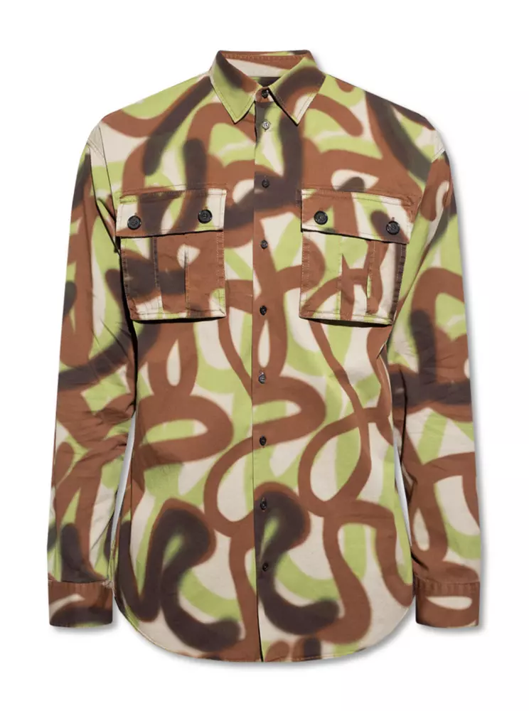Dsquared² Men's Army Camouflage Cotton Camisole