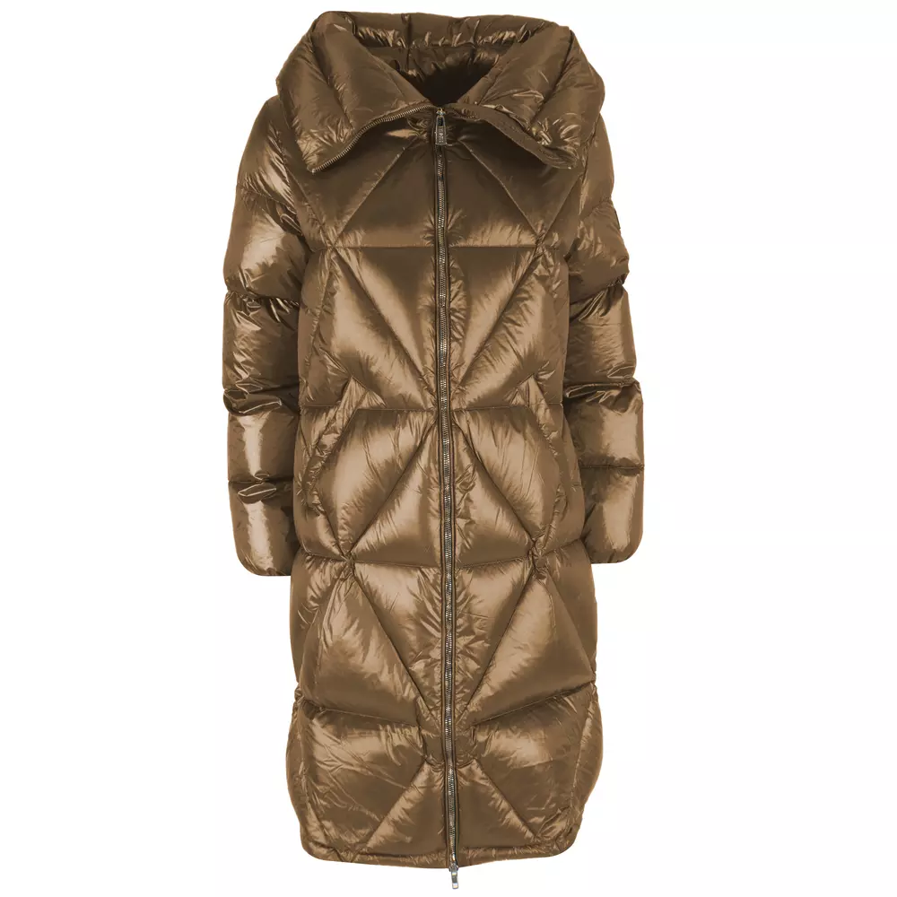 Yes Zee Women's Brown High Collar Zip-Up Women's Jacket