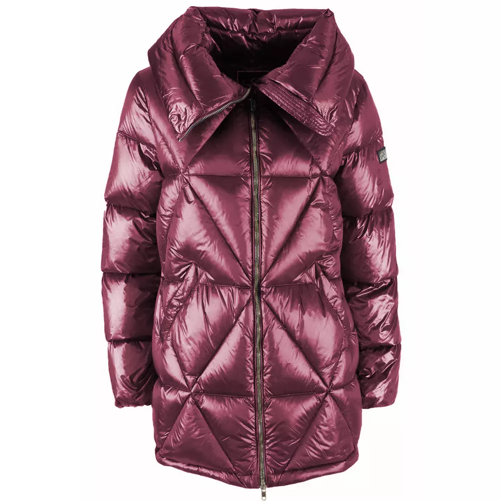 Yes Zee Women's Fuchsia Diamond Quilted Down Jacket