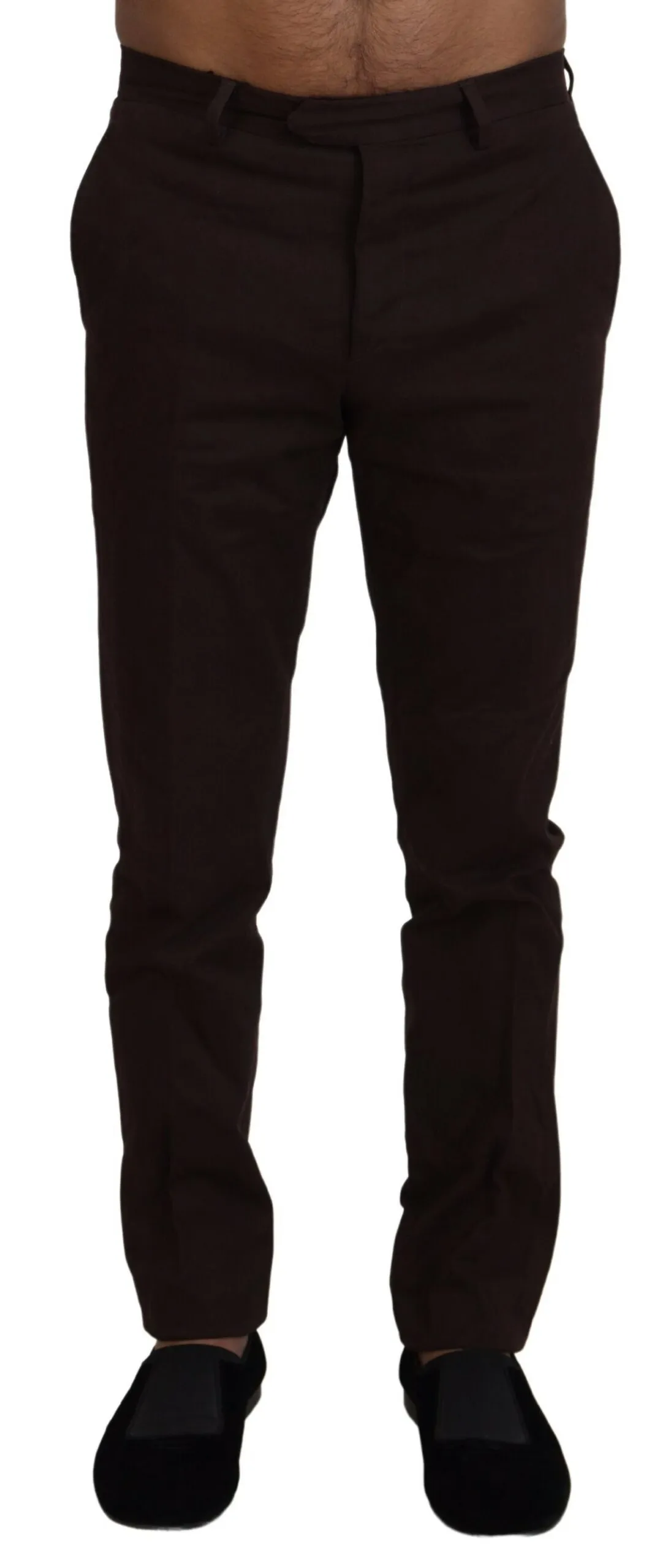BENCIVENGA Men's Elegant Brown Cotton Blend Trousers