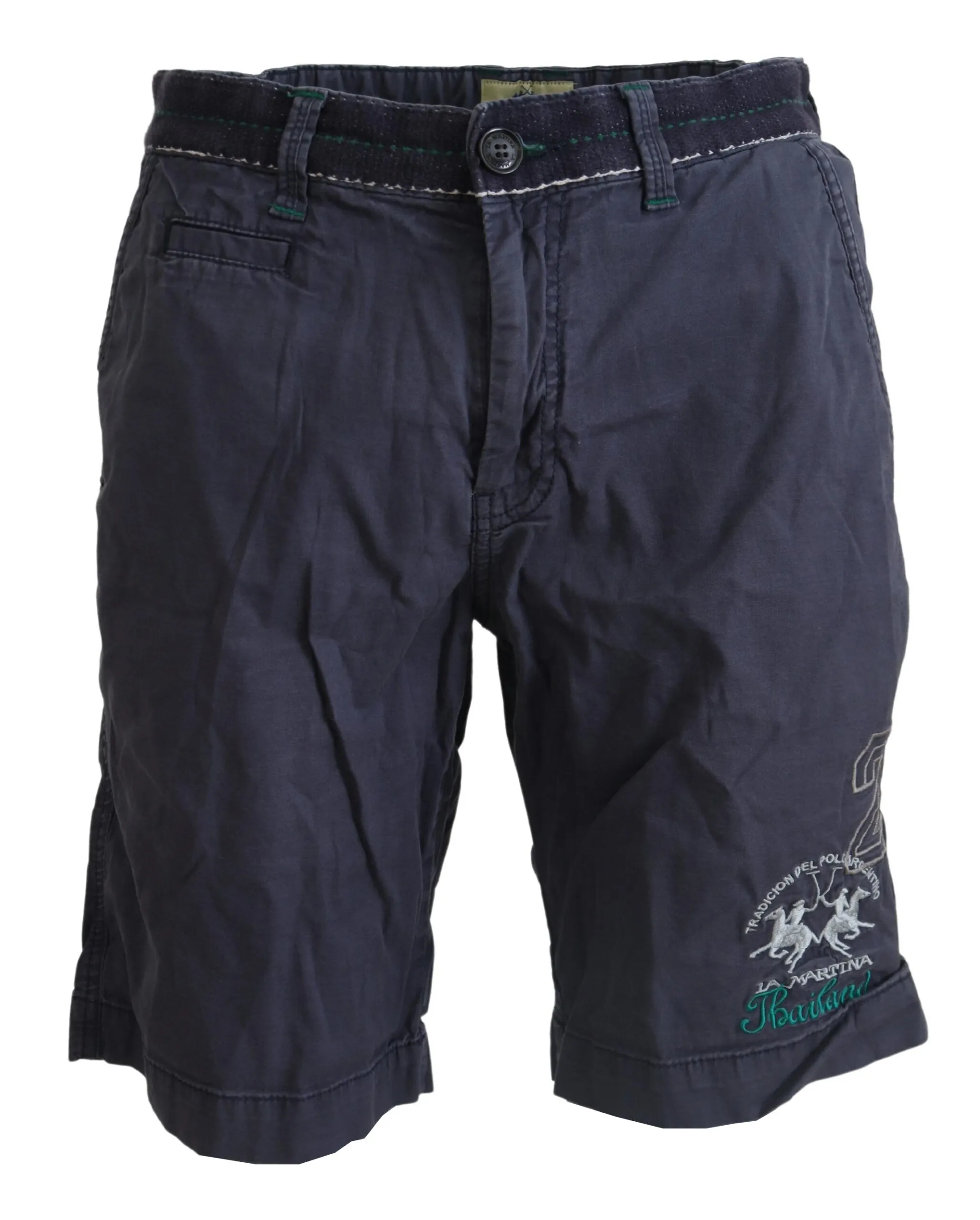 La Martina Men's Chic Blue Washed Casual Shorts