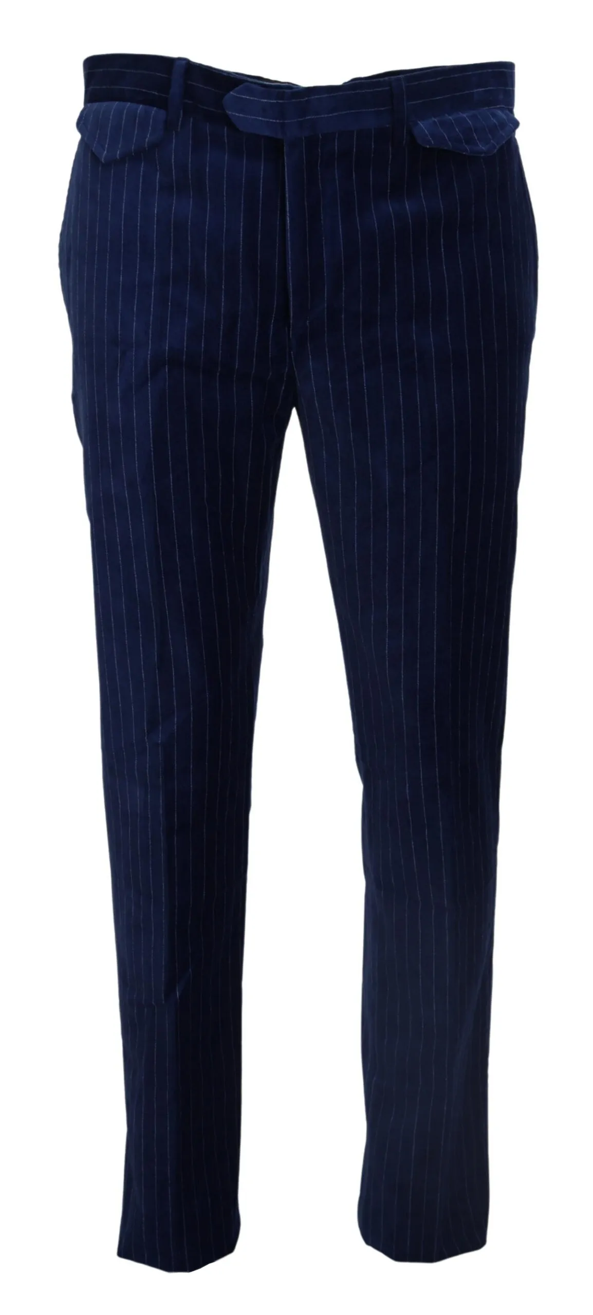 BENCIVENGA Men's Elegant Striped Blue Dress Pants