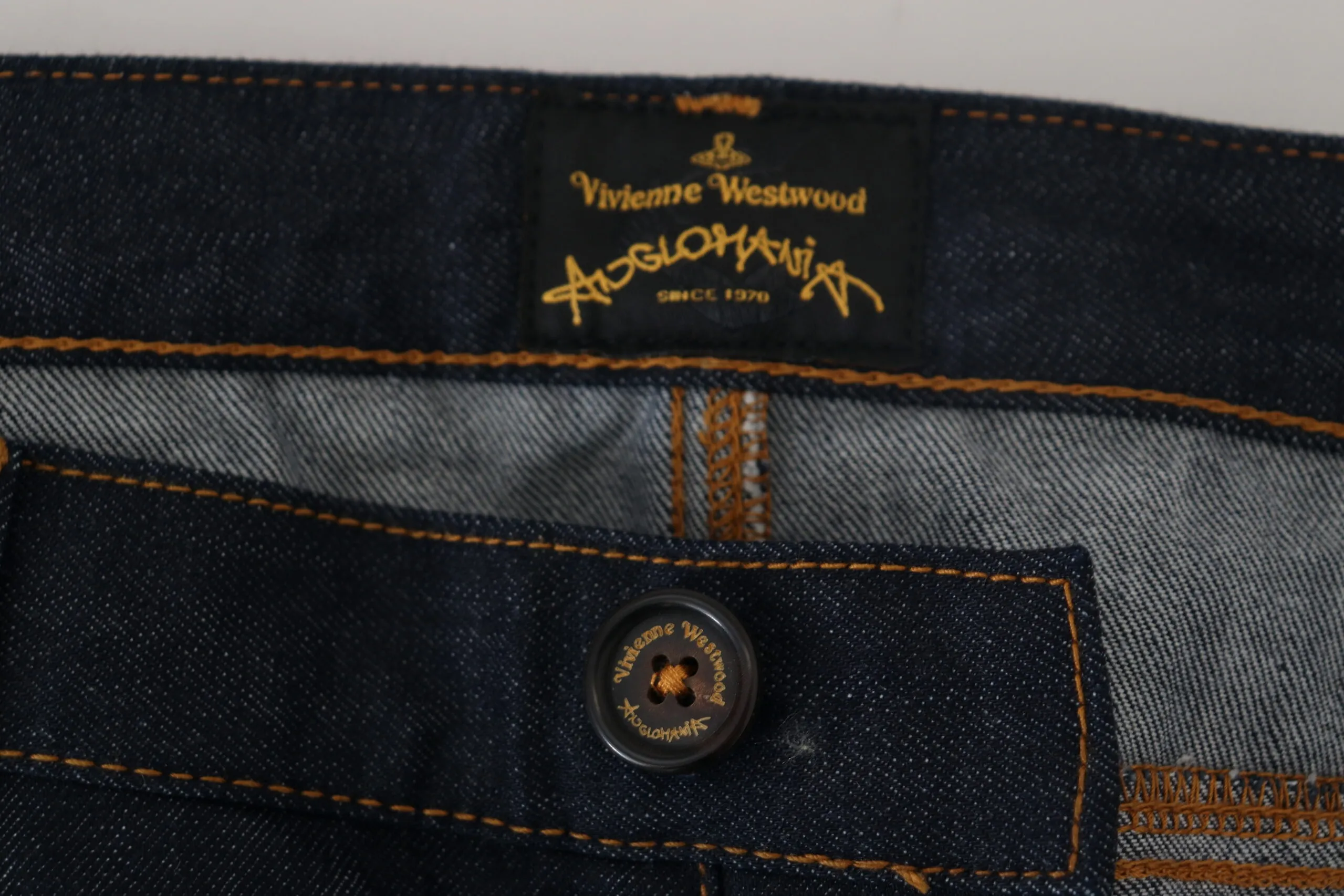Vivienne Westwood Men's Elegant Tapered Blue Denim Jeans