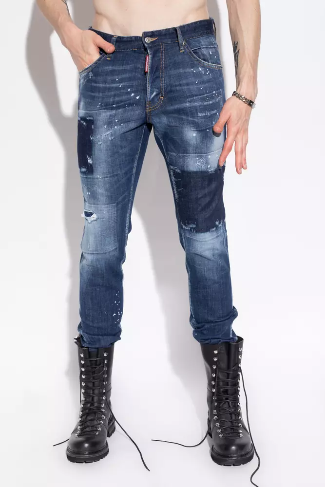 Dsquared² Men's Cool Guy Distressed Tapered Jeans with Splatter Effect