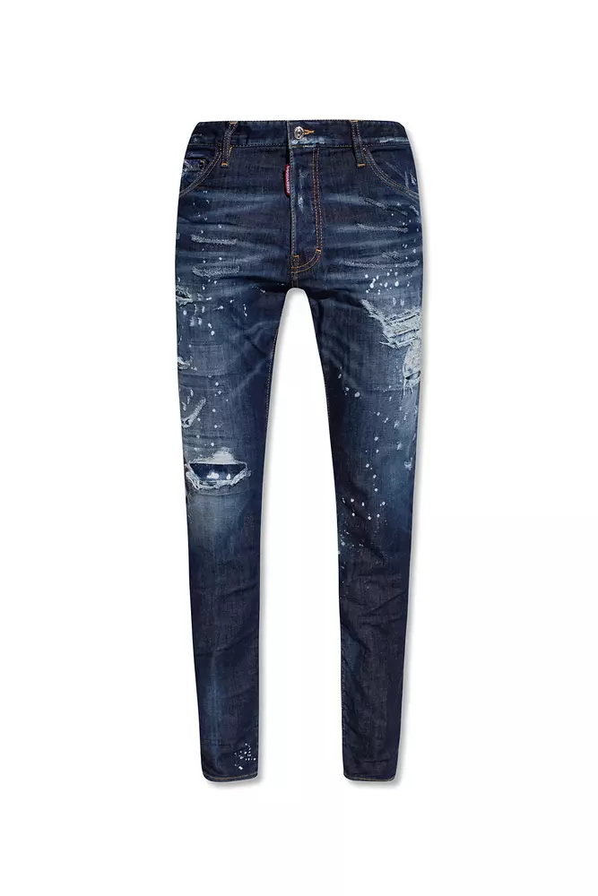Dsquared² Men's Dark Blue Distressed CoolGuy Denim