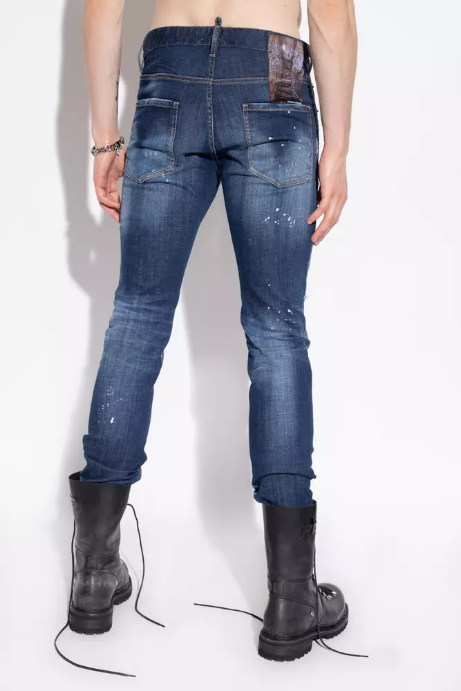 Dsquared² Men's Cool Guy Distressed Tapered Jeans with Splatter Effect