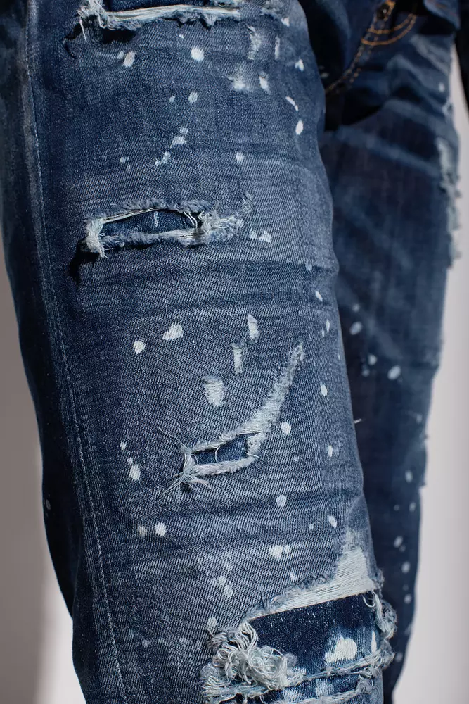 Dsquared² Men's Dark Blue Distressed CoolGuy Denim