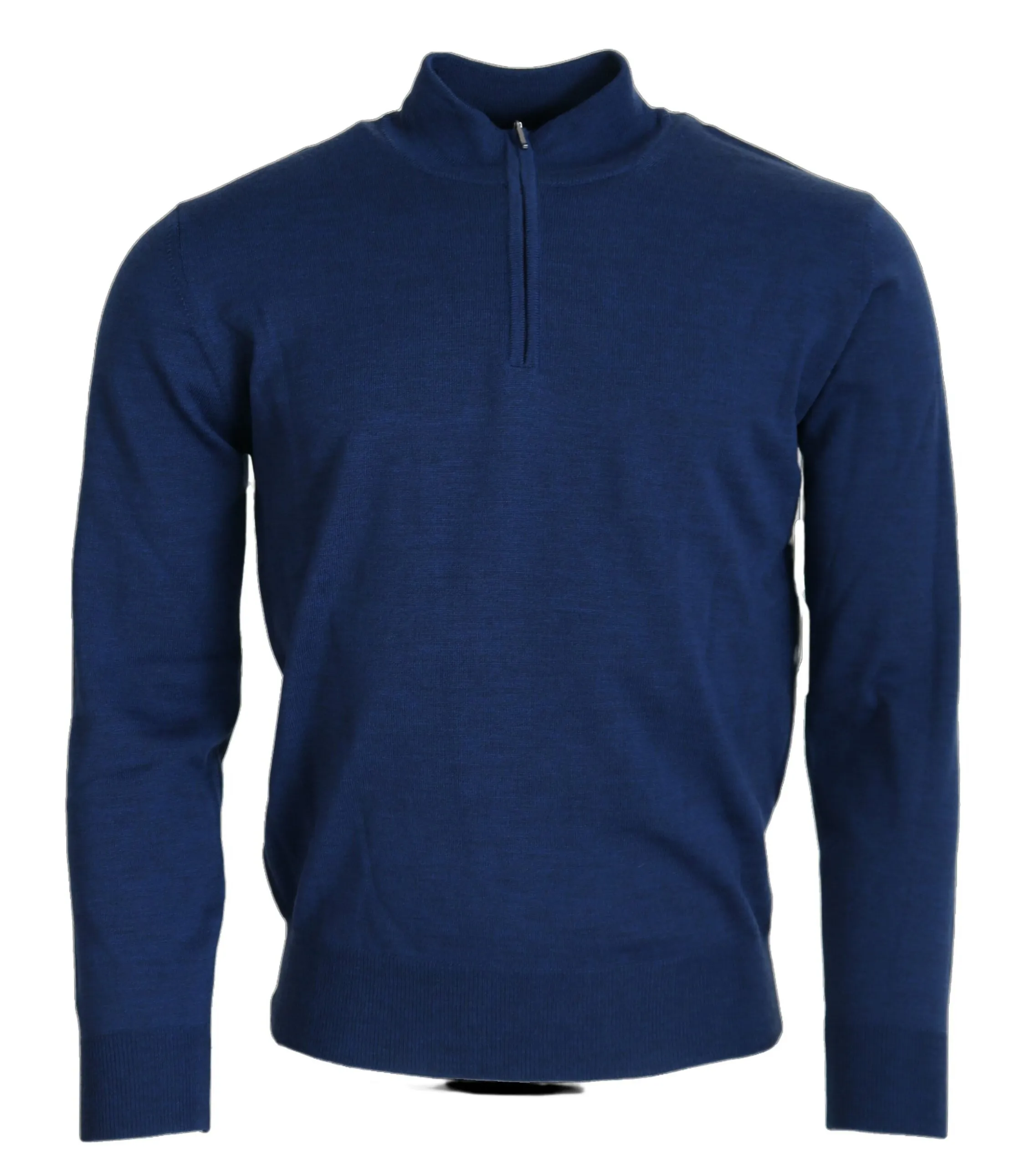 MILA SCHÖN Men's Elegant Dark Blue Wool Casual Shirt