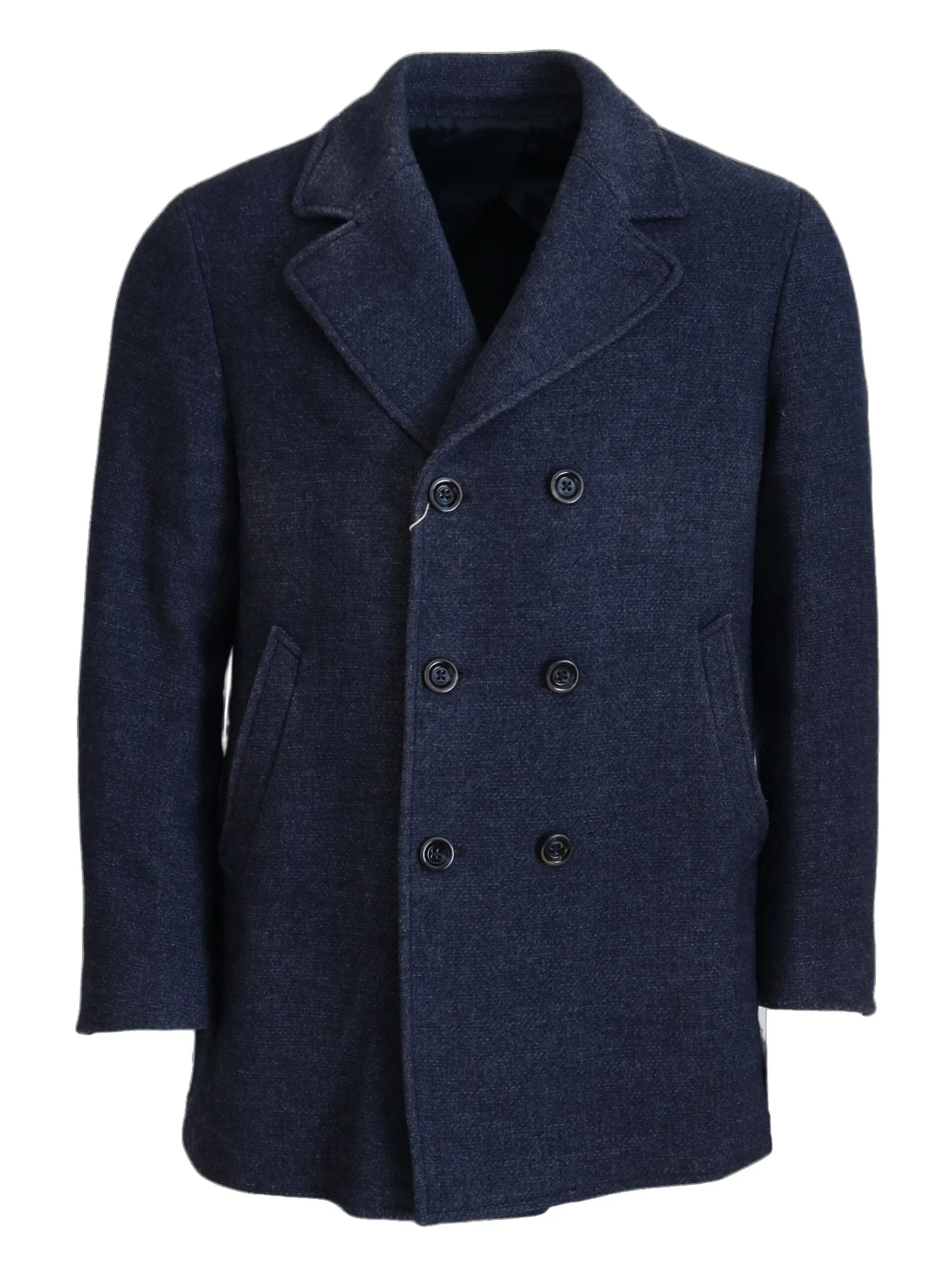 Domenico Tagliente Men's Chic Double Breasted Blue Coat Jacket