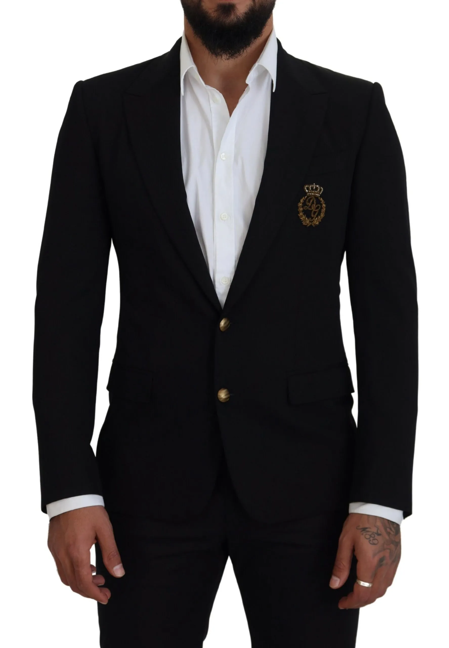 Dolce & Gabbana Men's Elegant Black Wool Formal Blazer