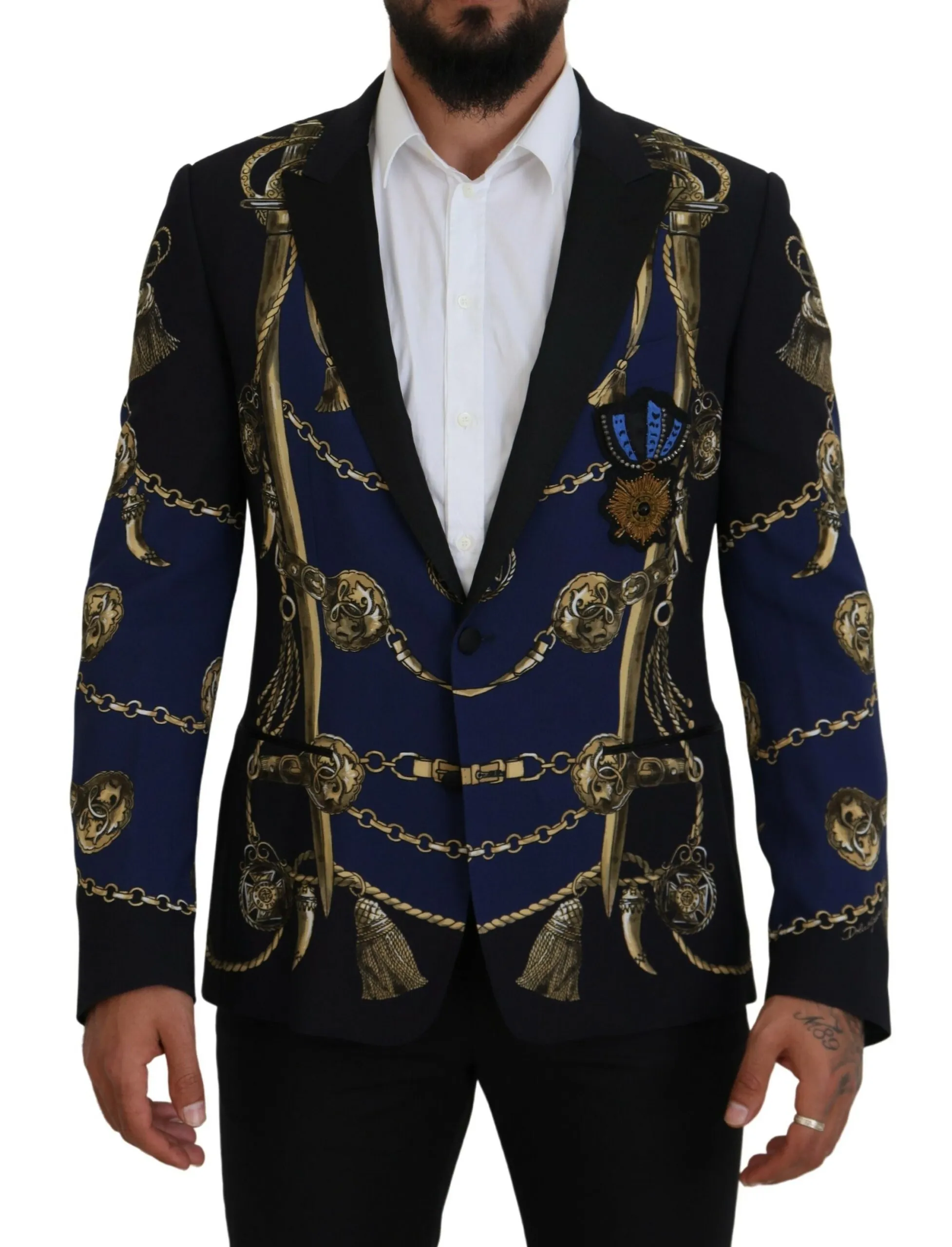 Dolce & Gabbana Men's Elegant Multicolor Martini Blazer