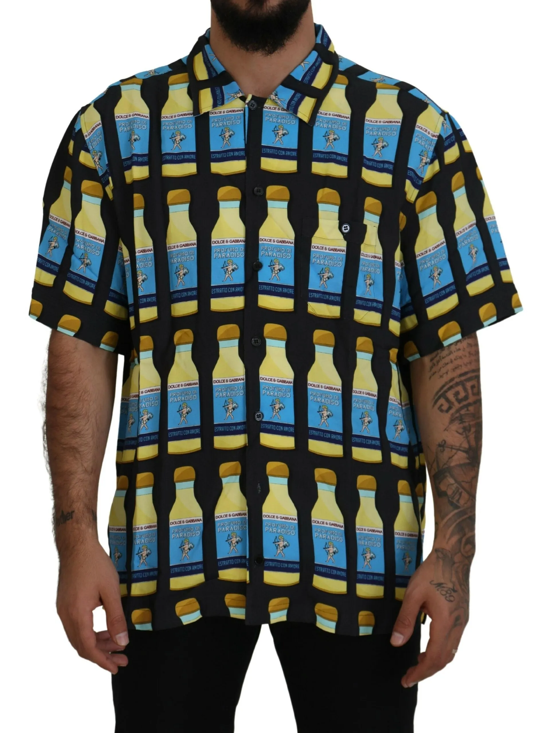 Dolce & Gabbana Men's Elegant Multi Print Casual Shirt