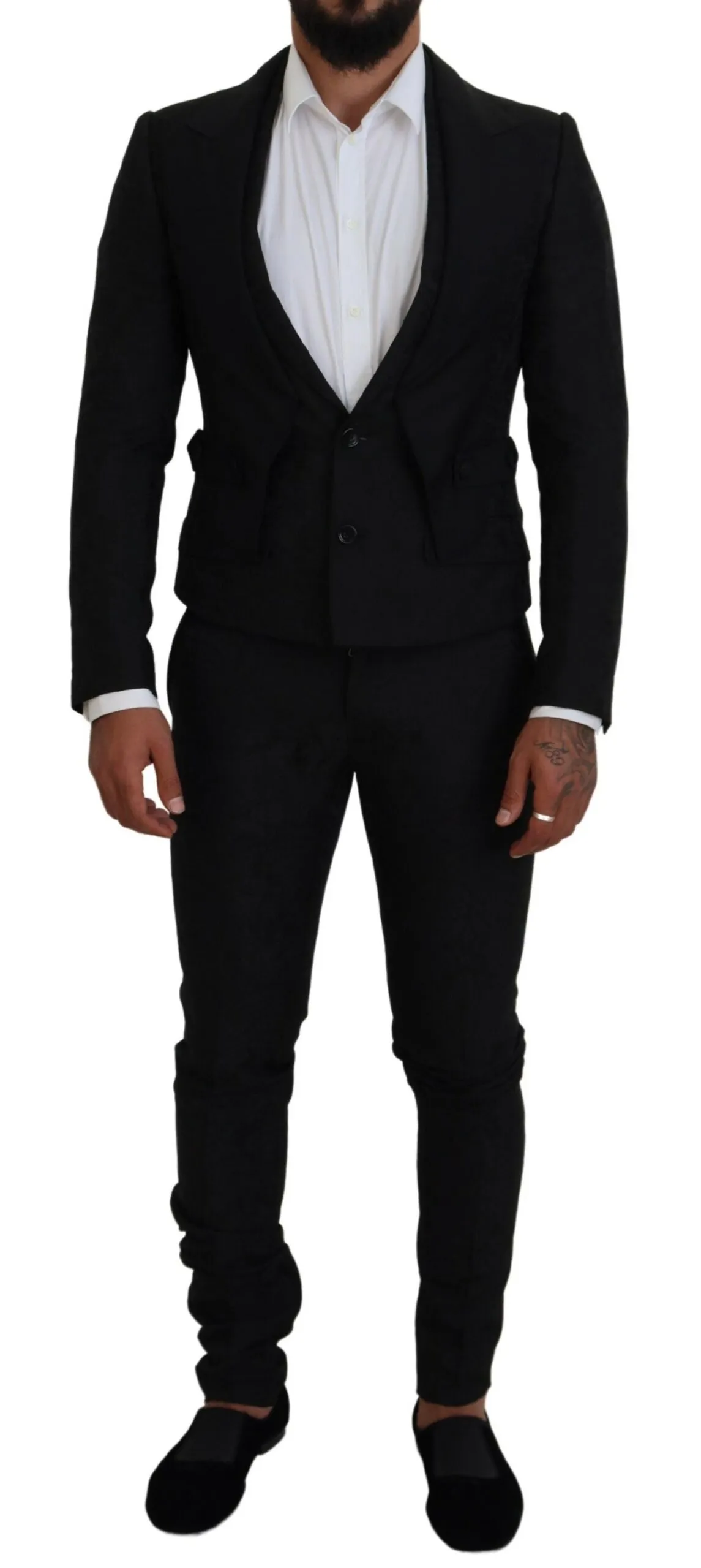 Dolce & Gabbana Men's Elegant Black Martini Suit for the Modern Man
