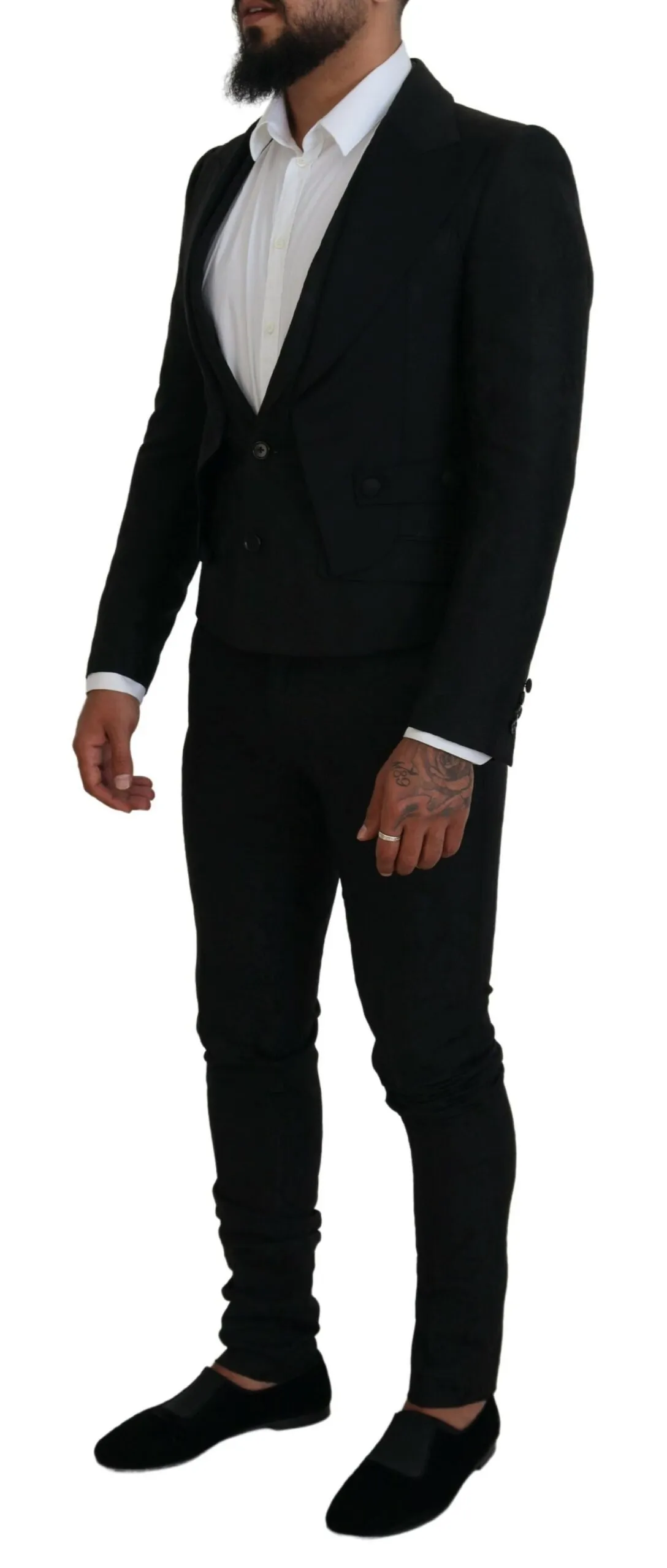Dolce & Gabbana Men's Elegant Black Martini Suit for the Modern Man