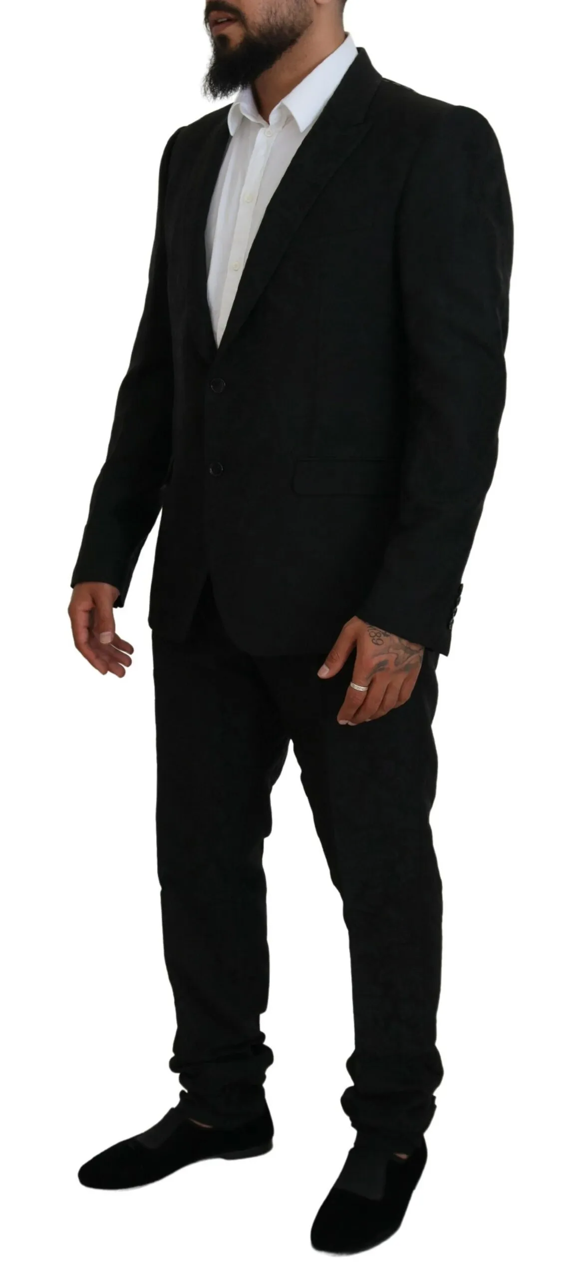Dolce & Gabbana Men's Black Martini Slim Fit Designer Suit