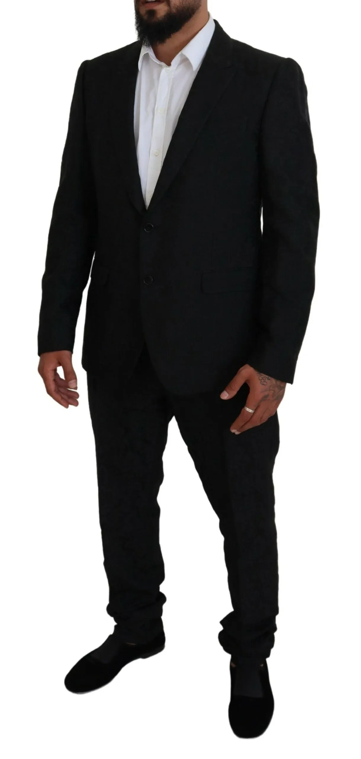 Dolce & Gabbana Men's Black Martini Slim Fit Designer Suit