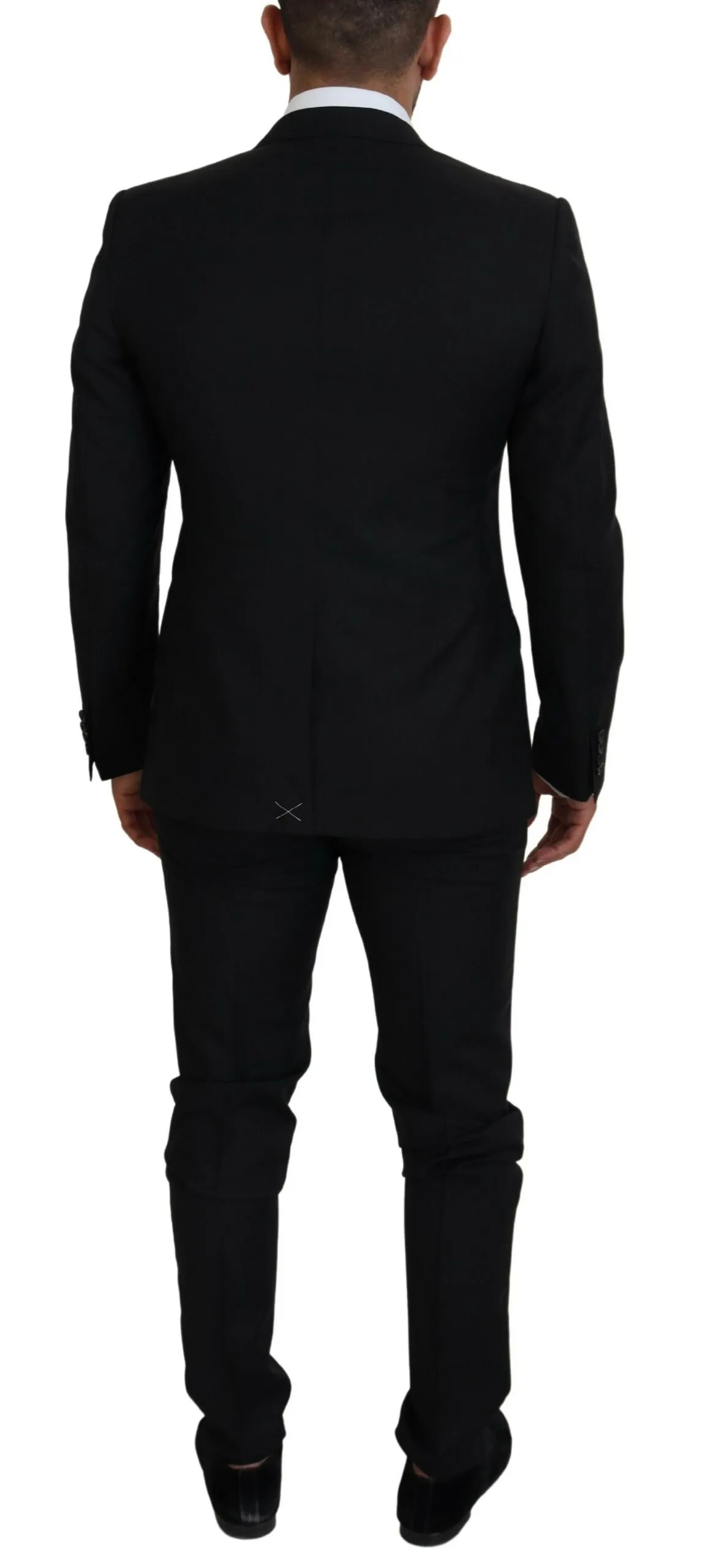 Dolce & Gabbana Men's Sleek Black Two-Piece Wool Martini Suit