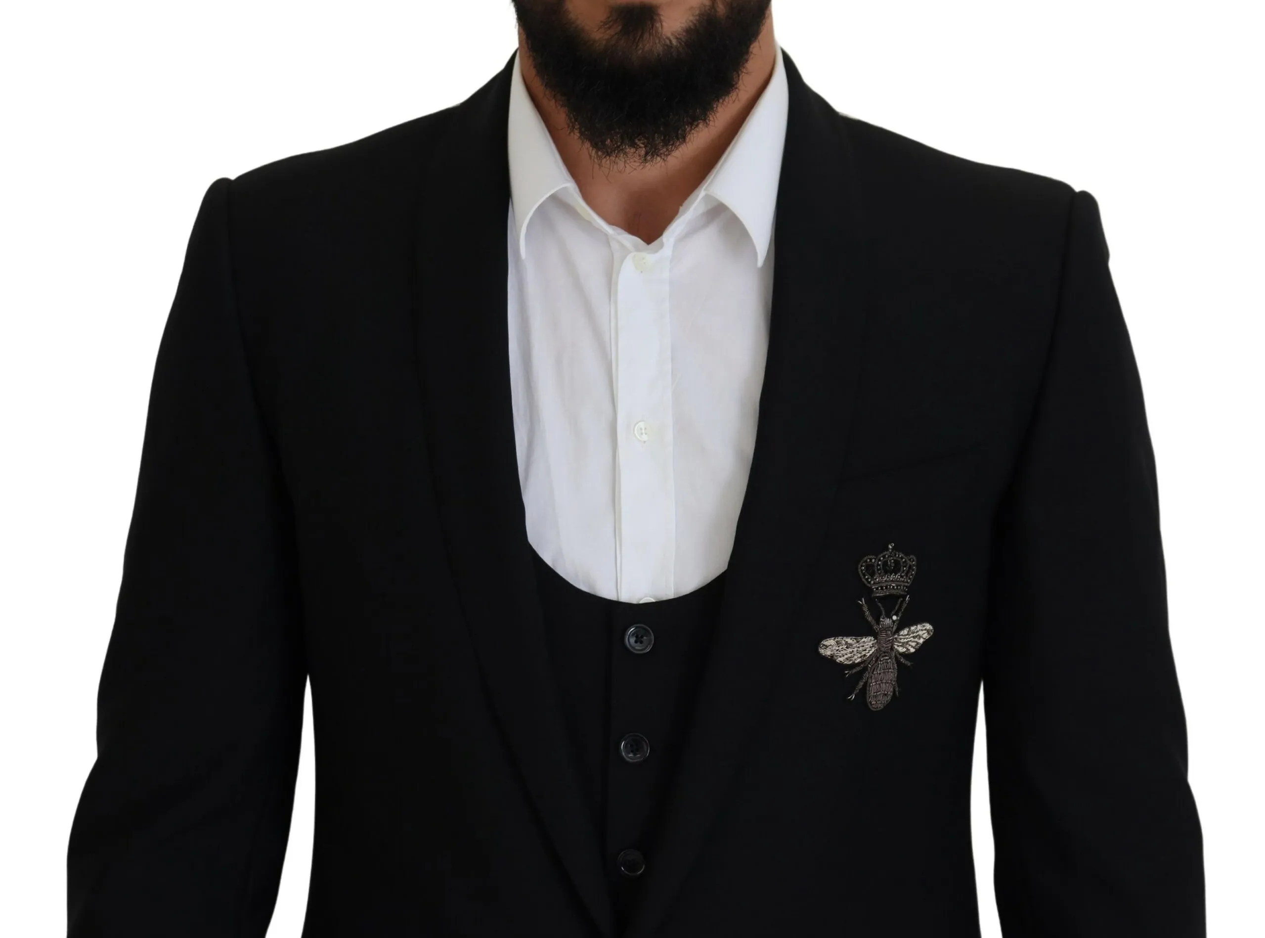 Dolce & Gabbana Men's Elegant Black Martini 3-Piece Wool Suit