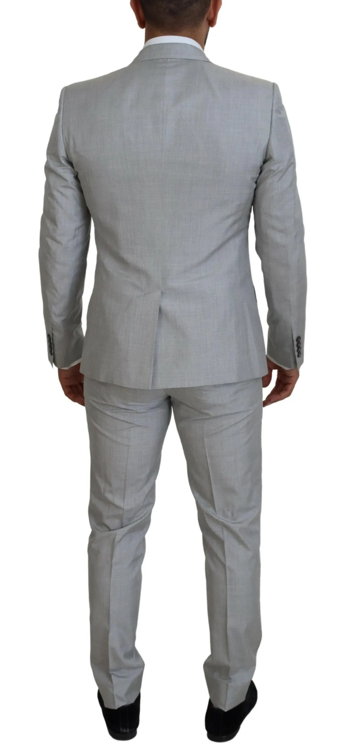 Dolce & Gabbana Men's Elegant Grey Silk Martini Three-Piece Suit