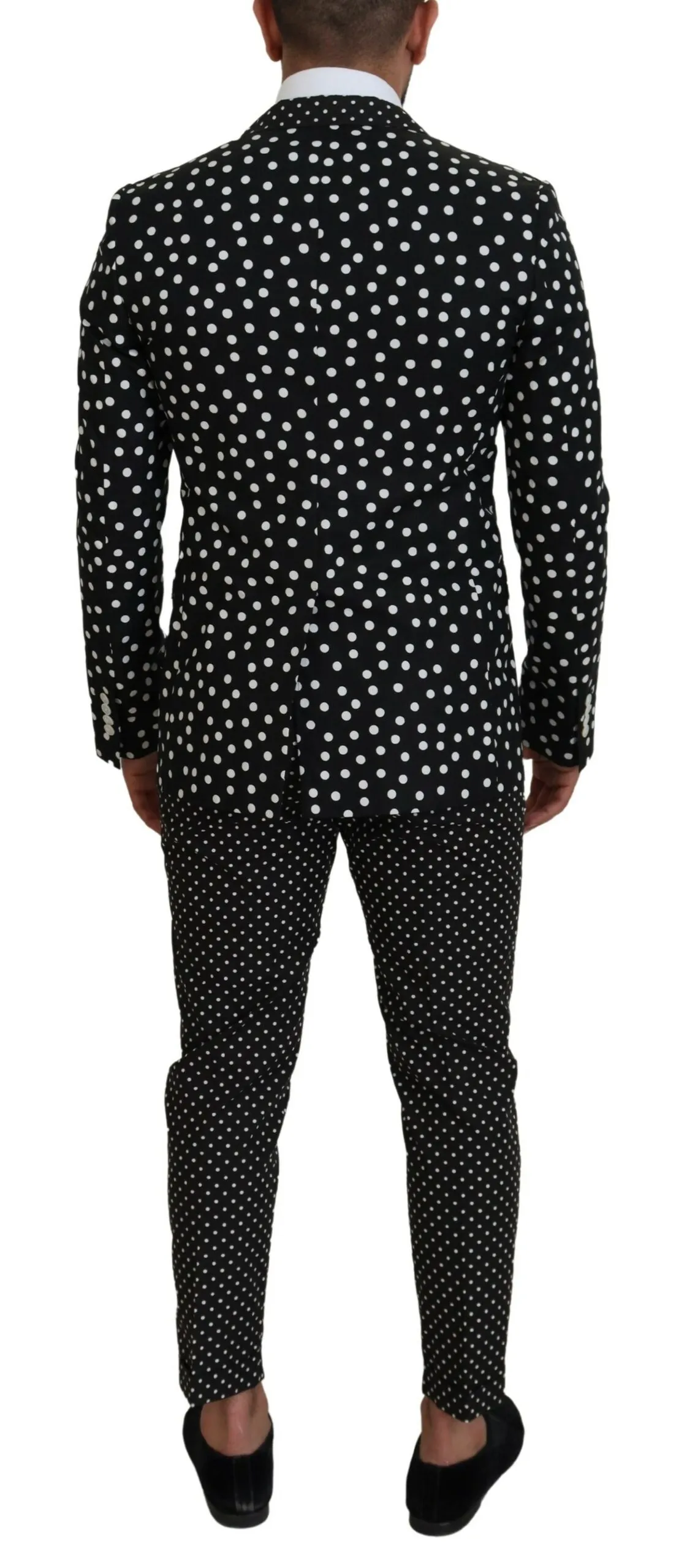 Dolce & Gabbana Men's Elegant Silk Polka Dot Suit