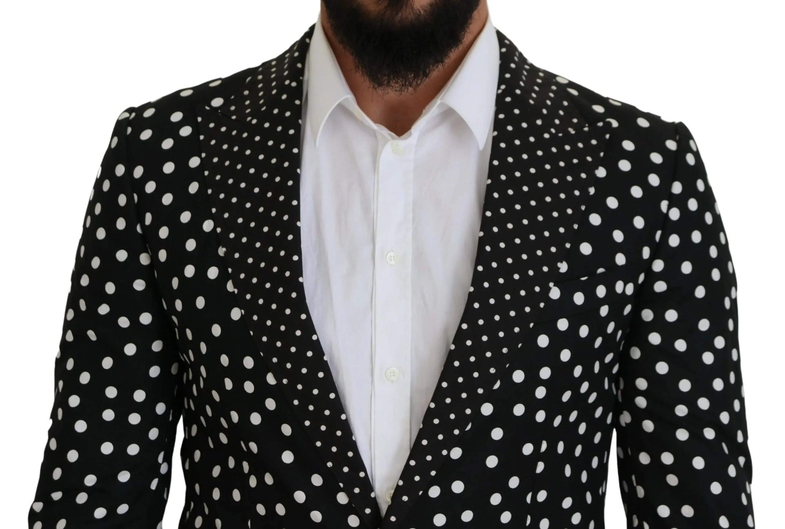 Dolce & Gabbana Men's Elegant Silk Polka Dot Suit