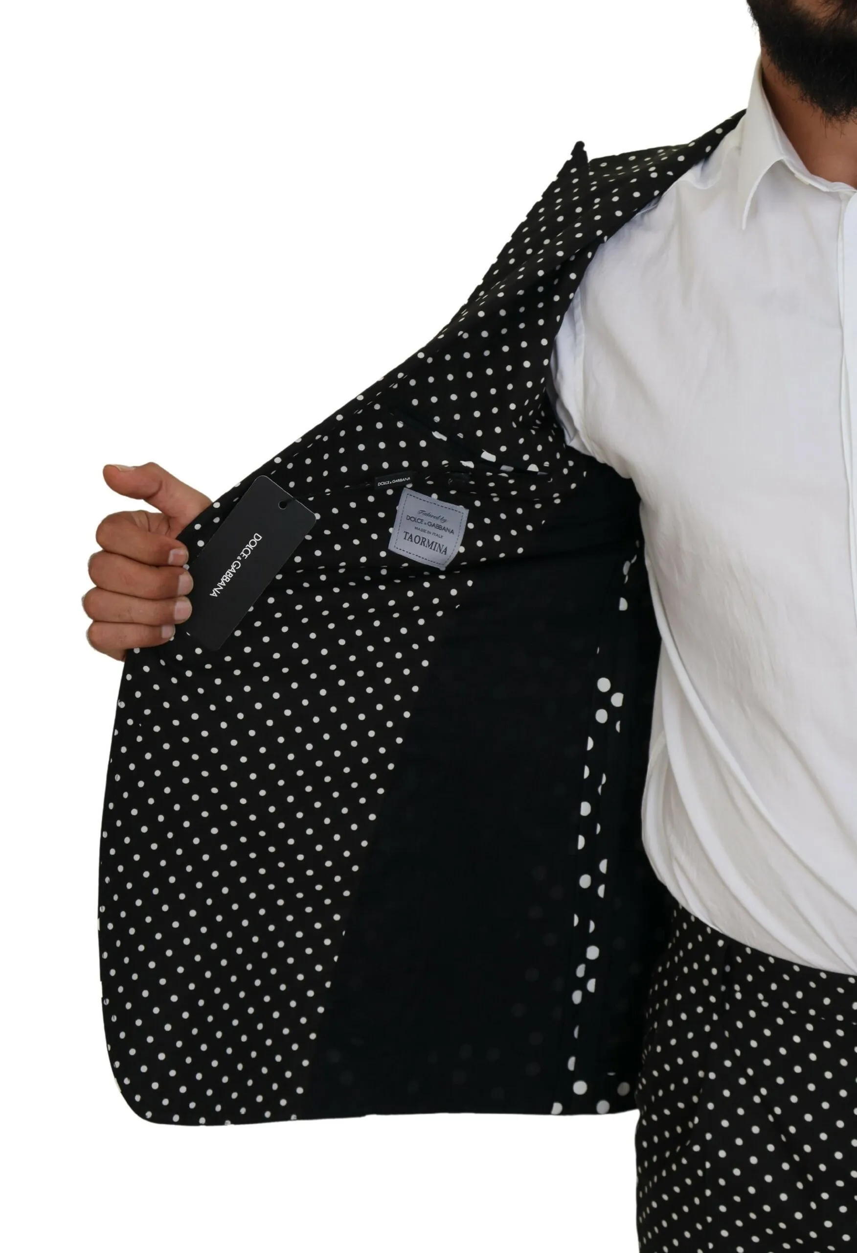 Dolce & Gabbana Men's Elegant Silk Polka Dot Suit