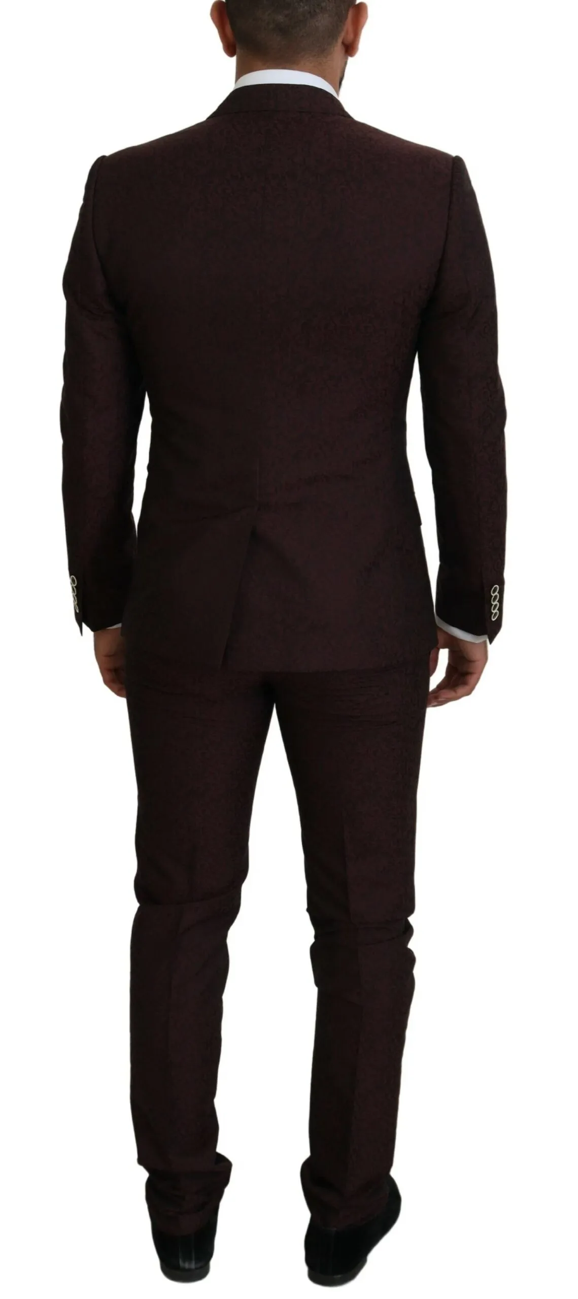 Dolce & Gabbana Men's Maroon Wool Silk 3-Piece Martini Suit