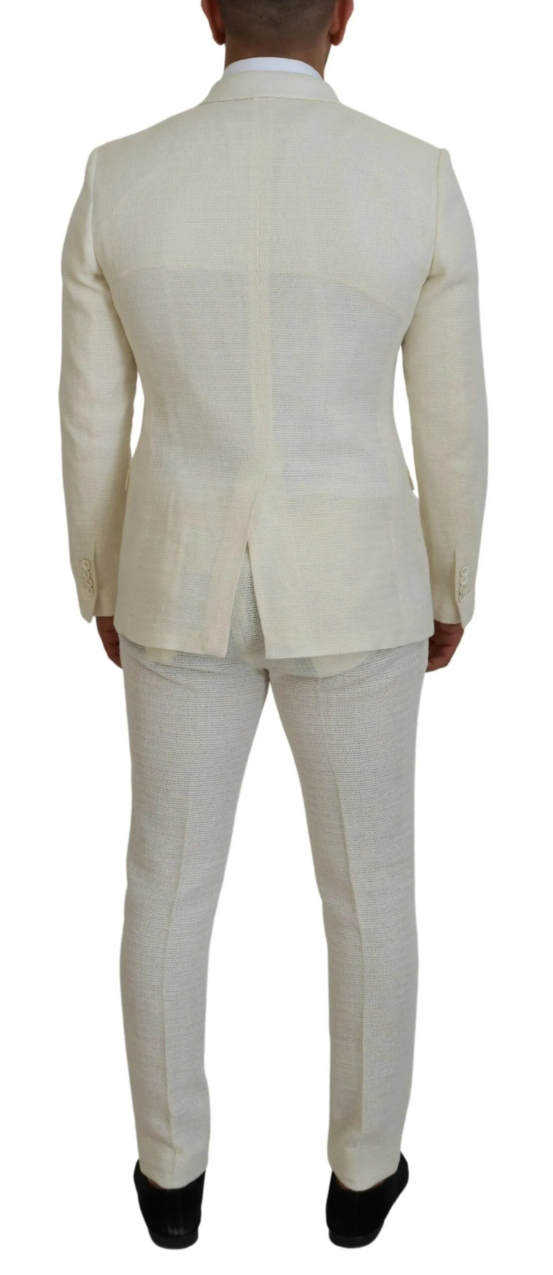 Dolce & Gabbana Men's Elegant Off White Silk-Blend Suit