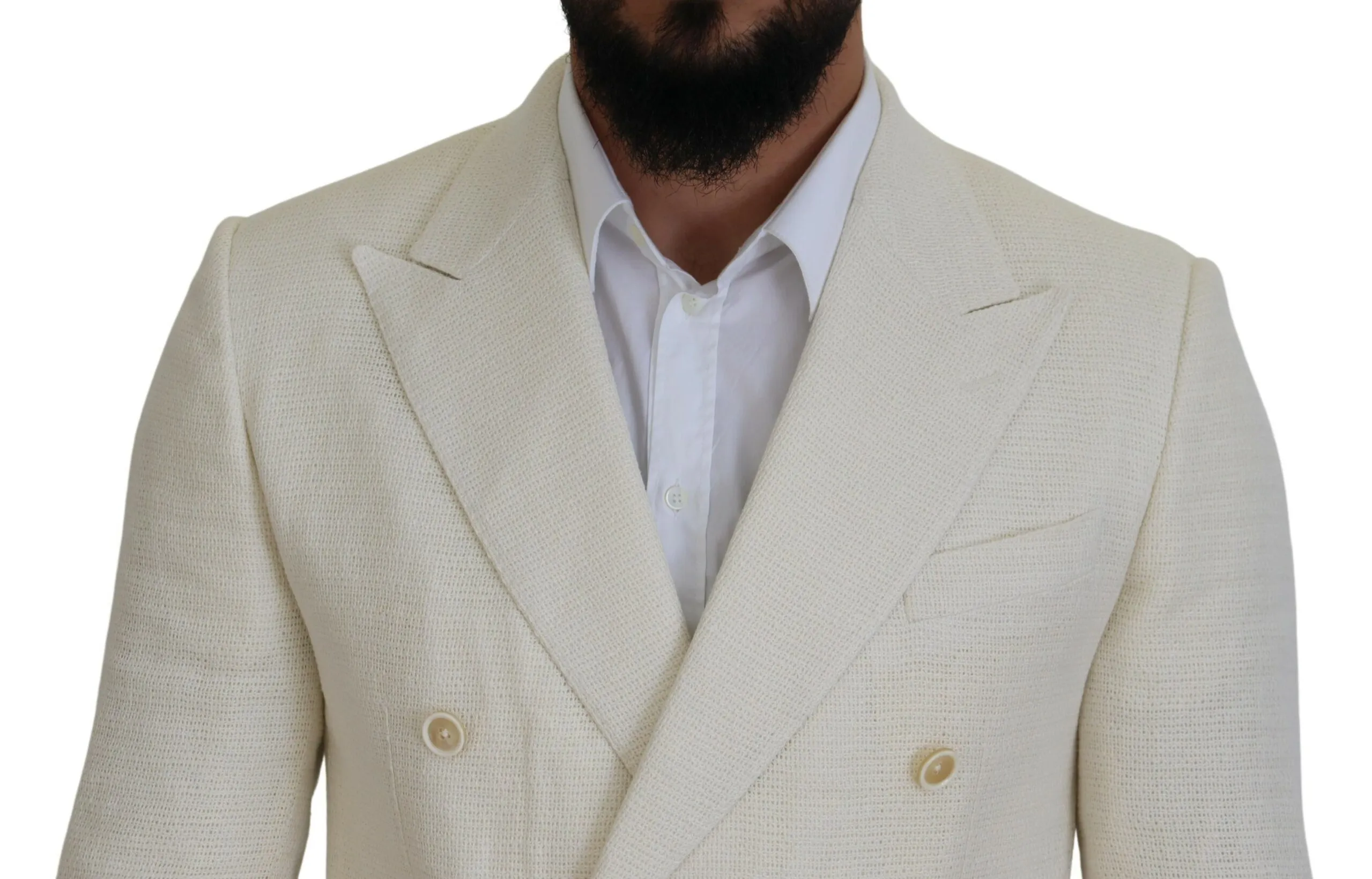 Dolce & Gabbana Men's Elegant Off White Silk-Blend Suit