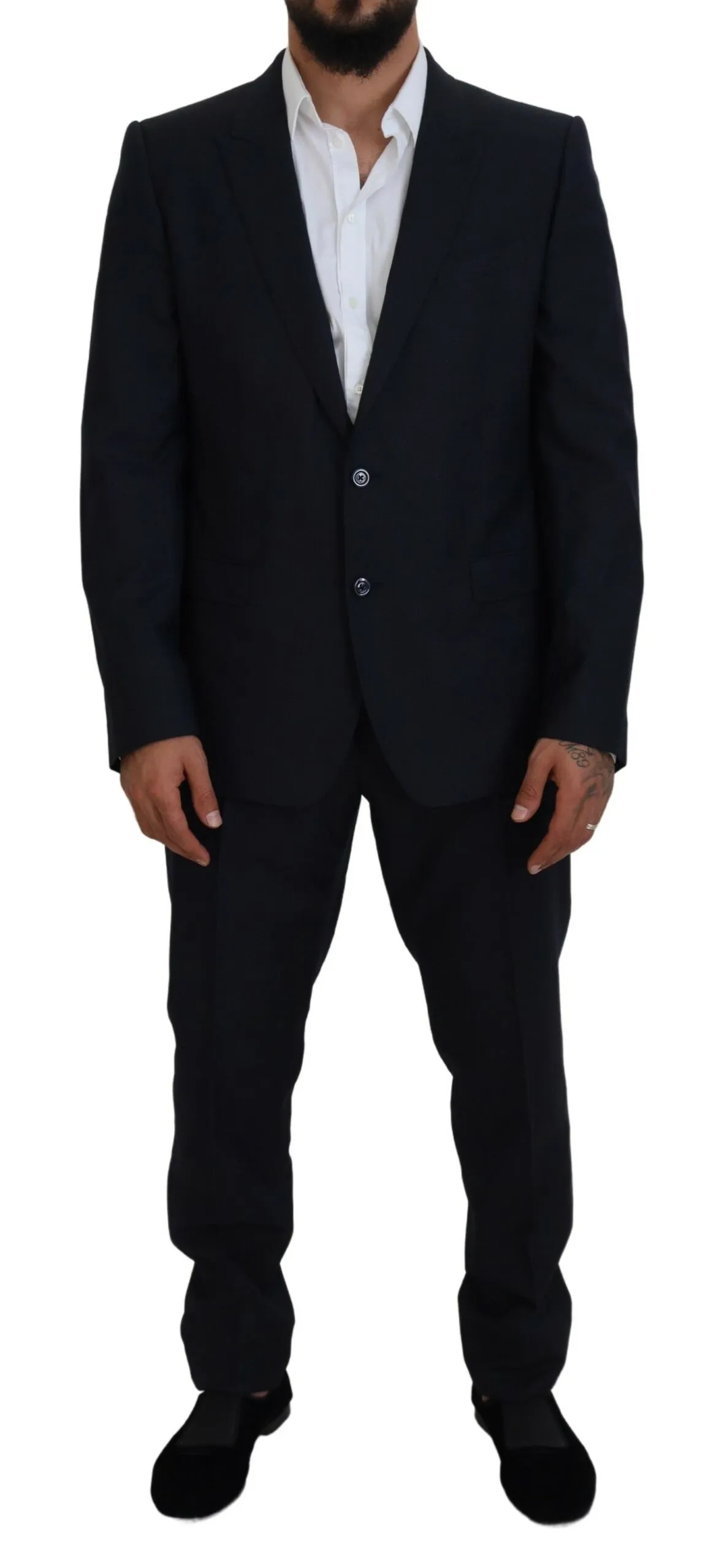 Dolce & Gabbana Men's Elegant Blue Martini Wool-Silk Blend Suit