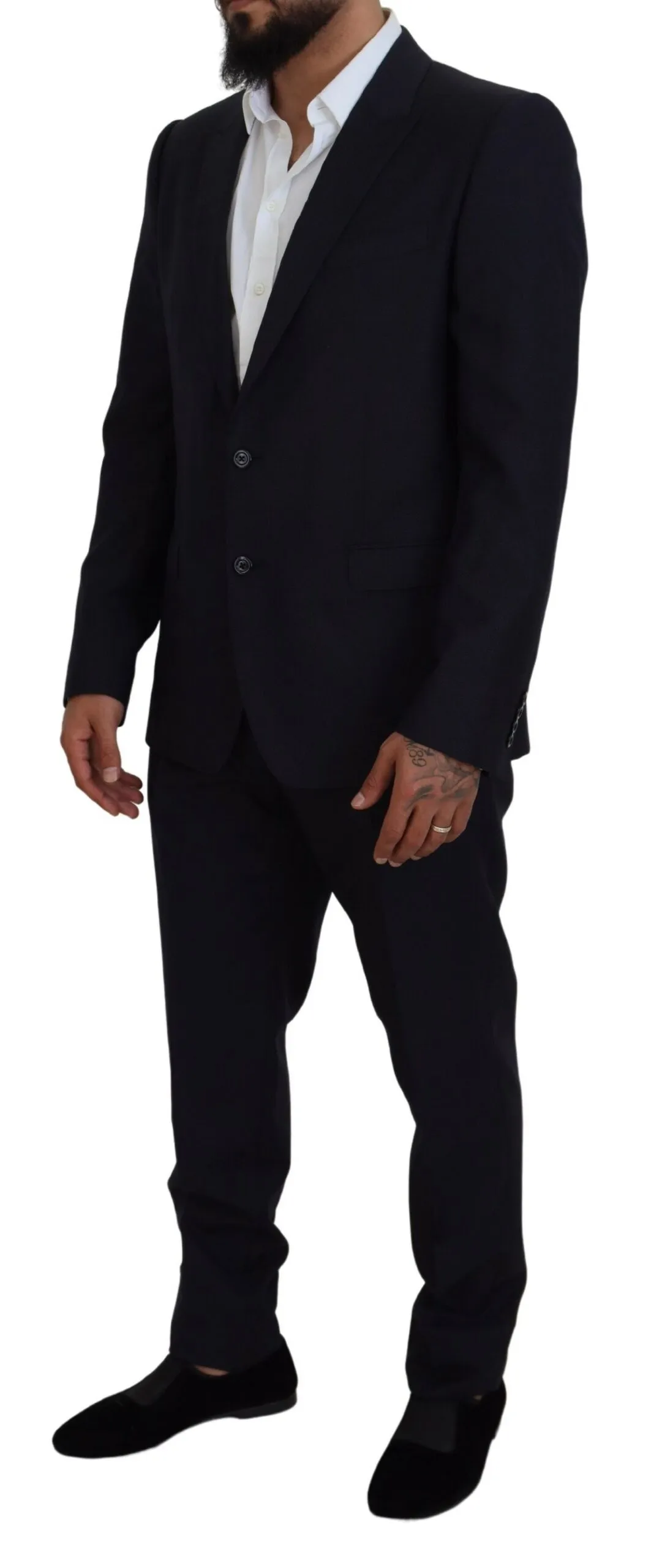 Dolce & Gabbana Men's Elegant Blue Martini Wool-Silk Blend Suit