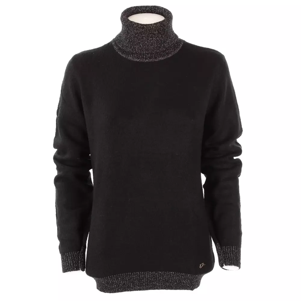 Yes Zee Women's Chic Turtleneck Pullover with Lurex Highlights