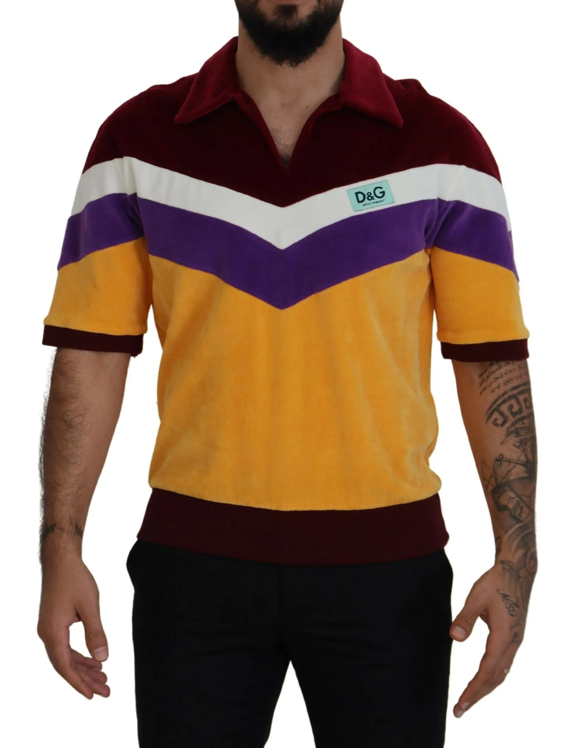 Dolce & Gabbana Men's Exclusive Multicolor Printed Casual Tee