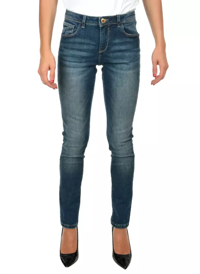 Yes Zee Women's Blue Cotton Women's Jeans