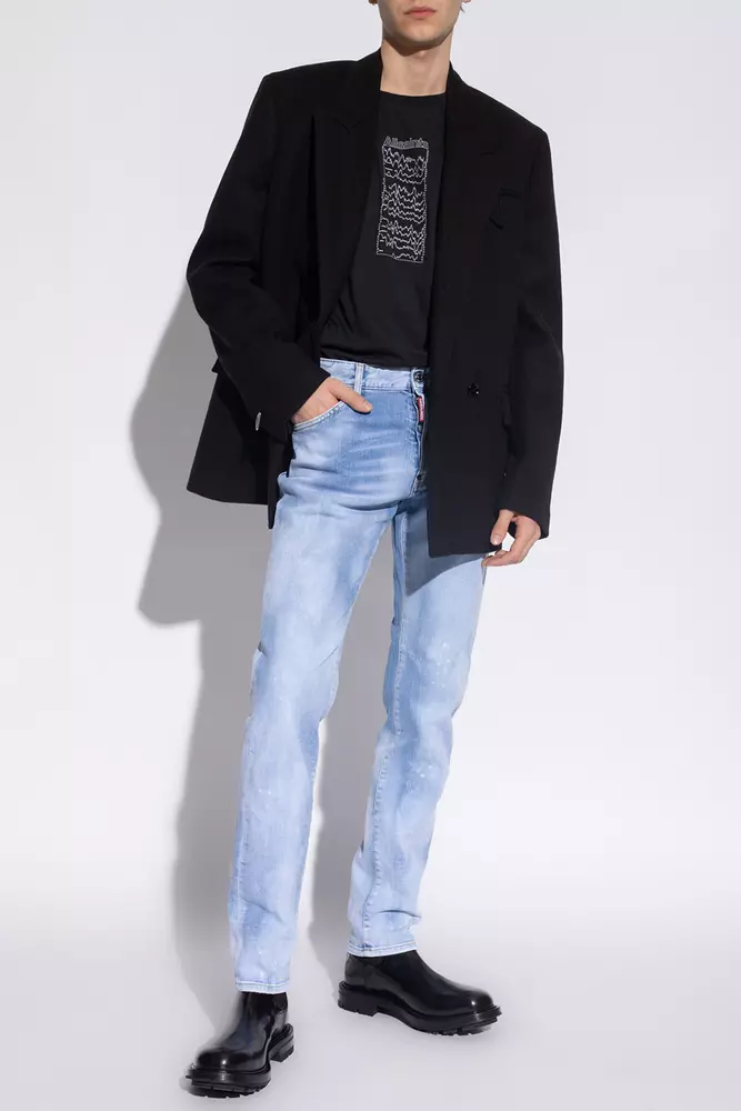 Dsquared² Men's Cool Guy Light Blue Splatter Jeans