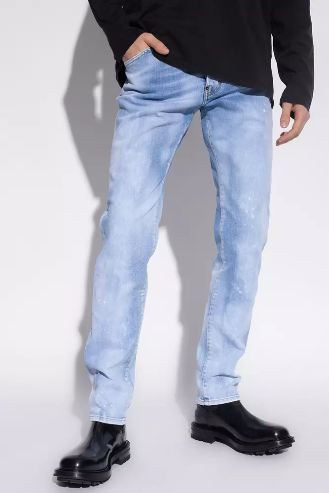 Dsquared² Men's Cool Guy Light Blue Splatter Jeans