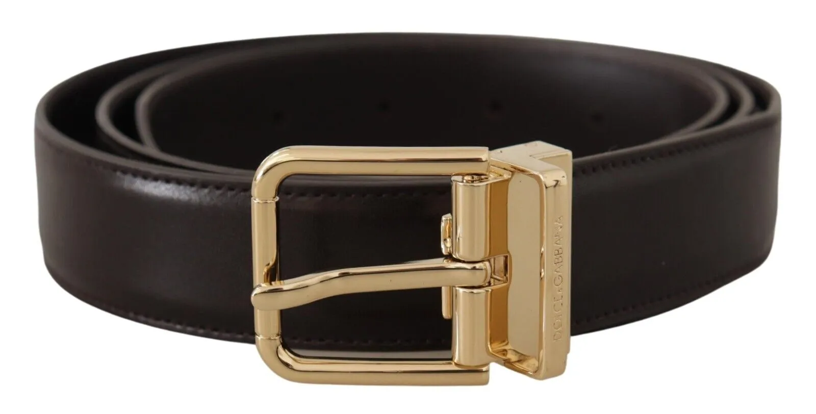Dolce & Gabbana Men's Elegant Dark Brown Leather Belt