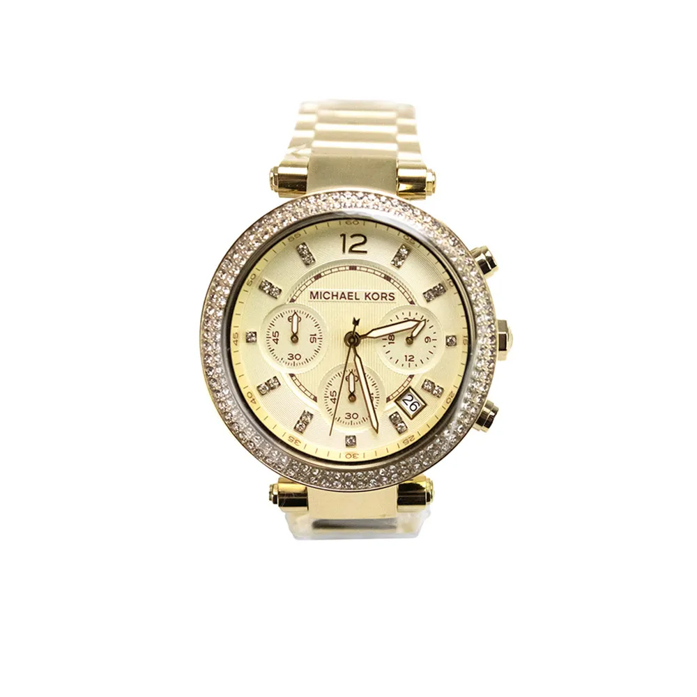 Michael Kors Women's Parker Chronograph Gold-Tone Stainless Steel Watch MK5354
