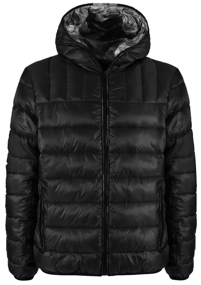 Yes Zee Men's Sleek Quilted Hooded Jacket with Backpack Bag