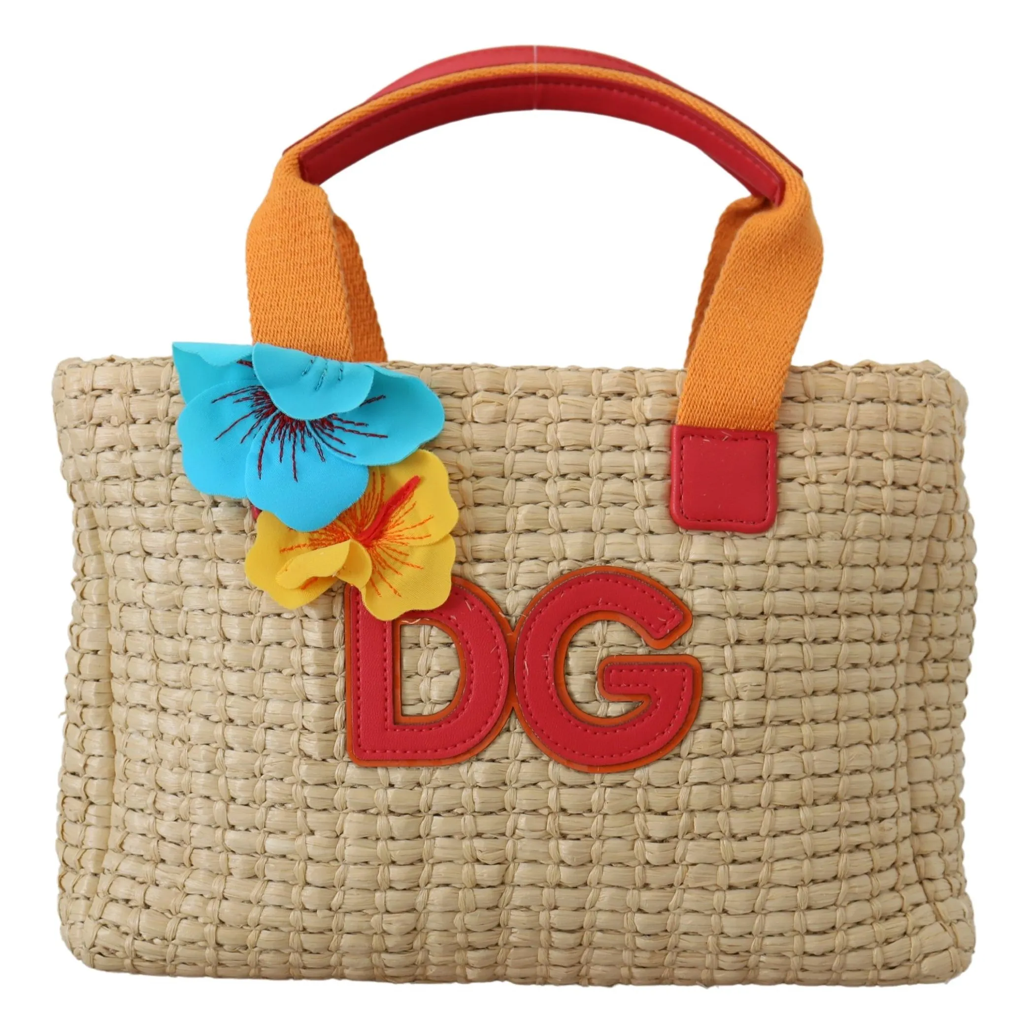 Dolce & Gabbana Women's Chic Beige Multicolor Straw Tote