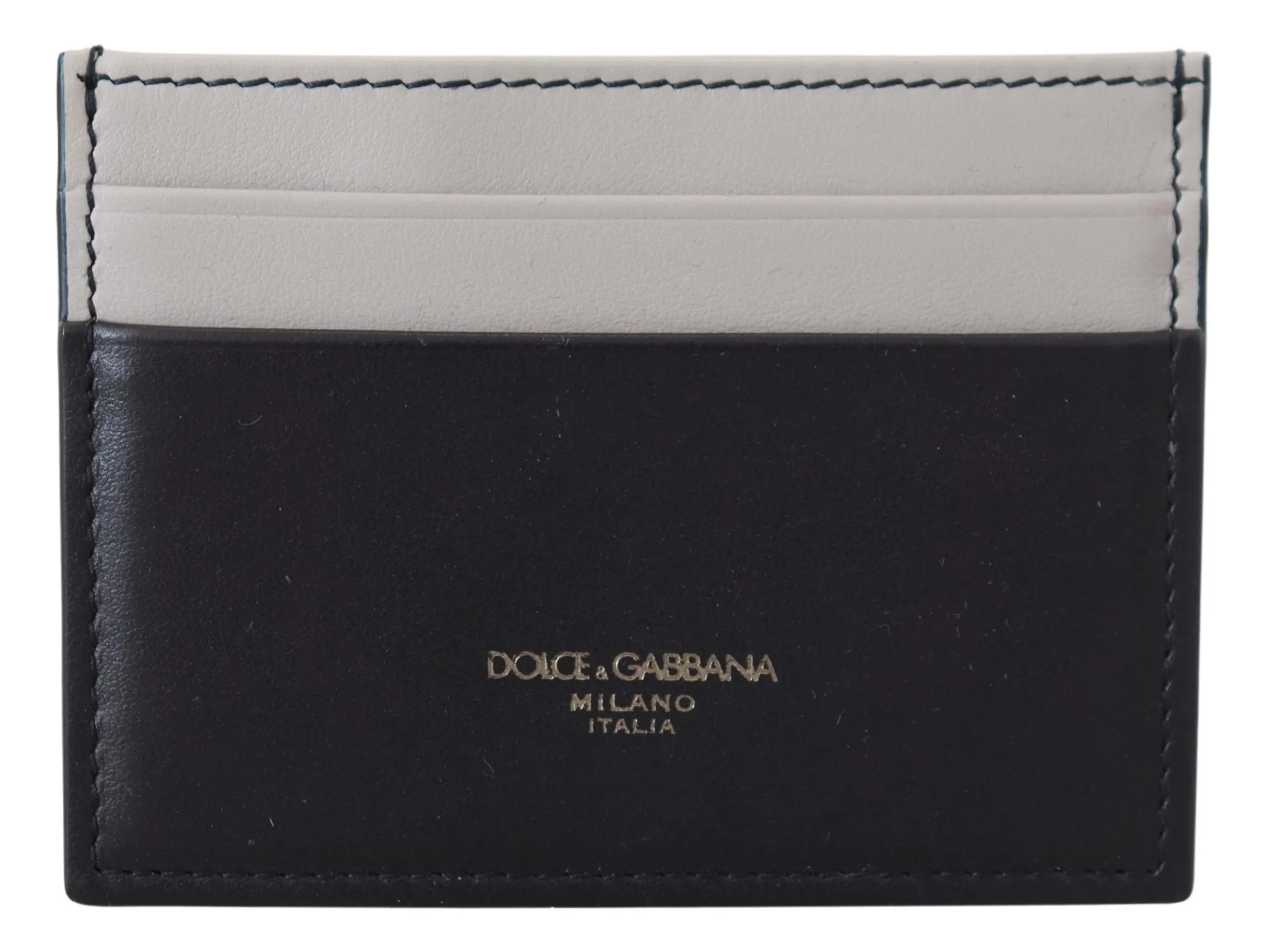 Dolce & Gabbana Men's Elegant Two Tone Leather Cardholder