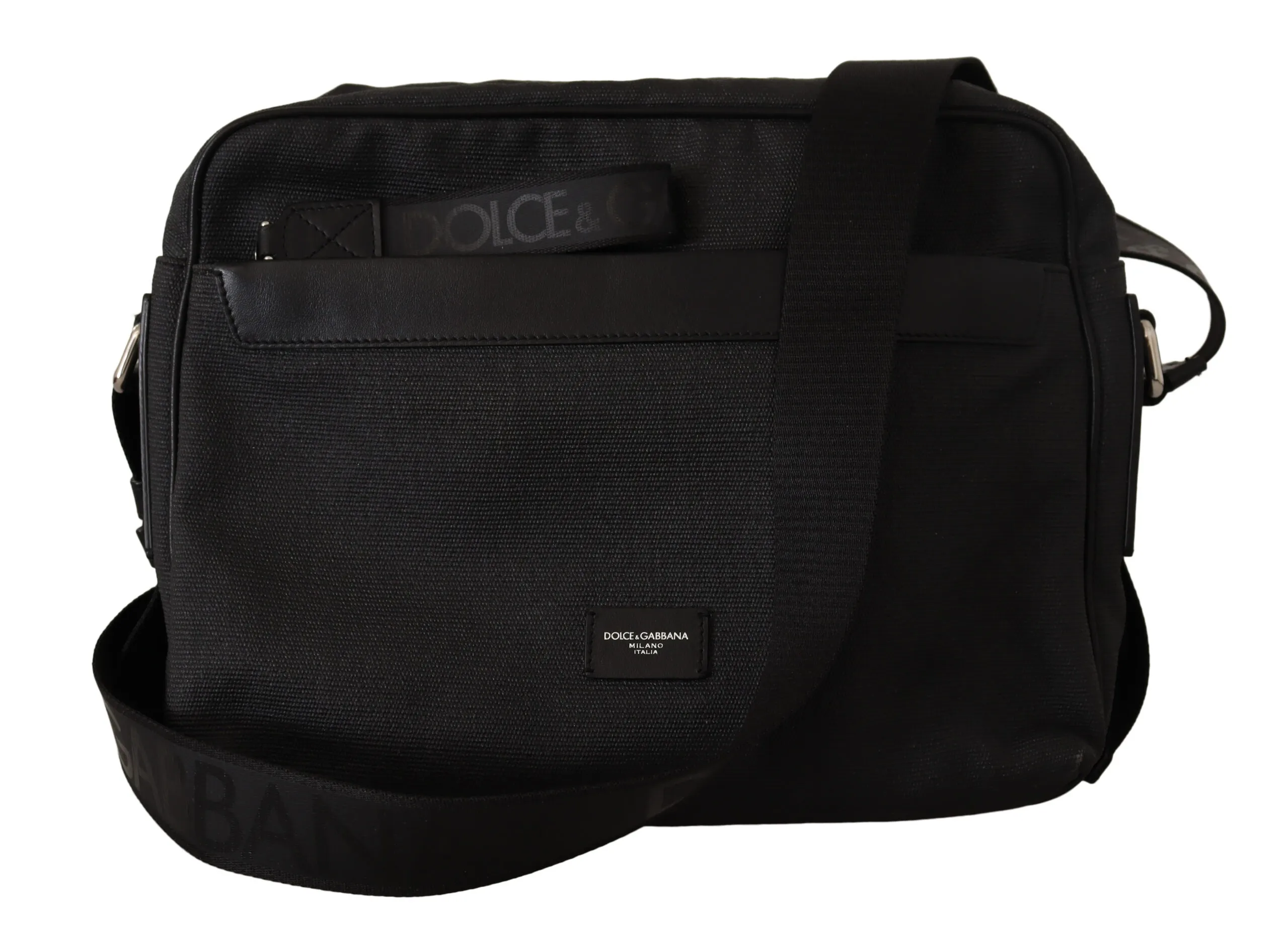 Dolce & Gabbana Men's Elegant Gray & Black Reporter Messenger Bag